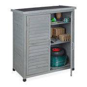 Grauer Gartenschrank 3 Fächer Schwarz-Grau von Relaxdays