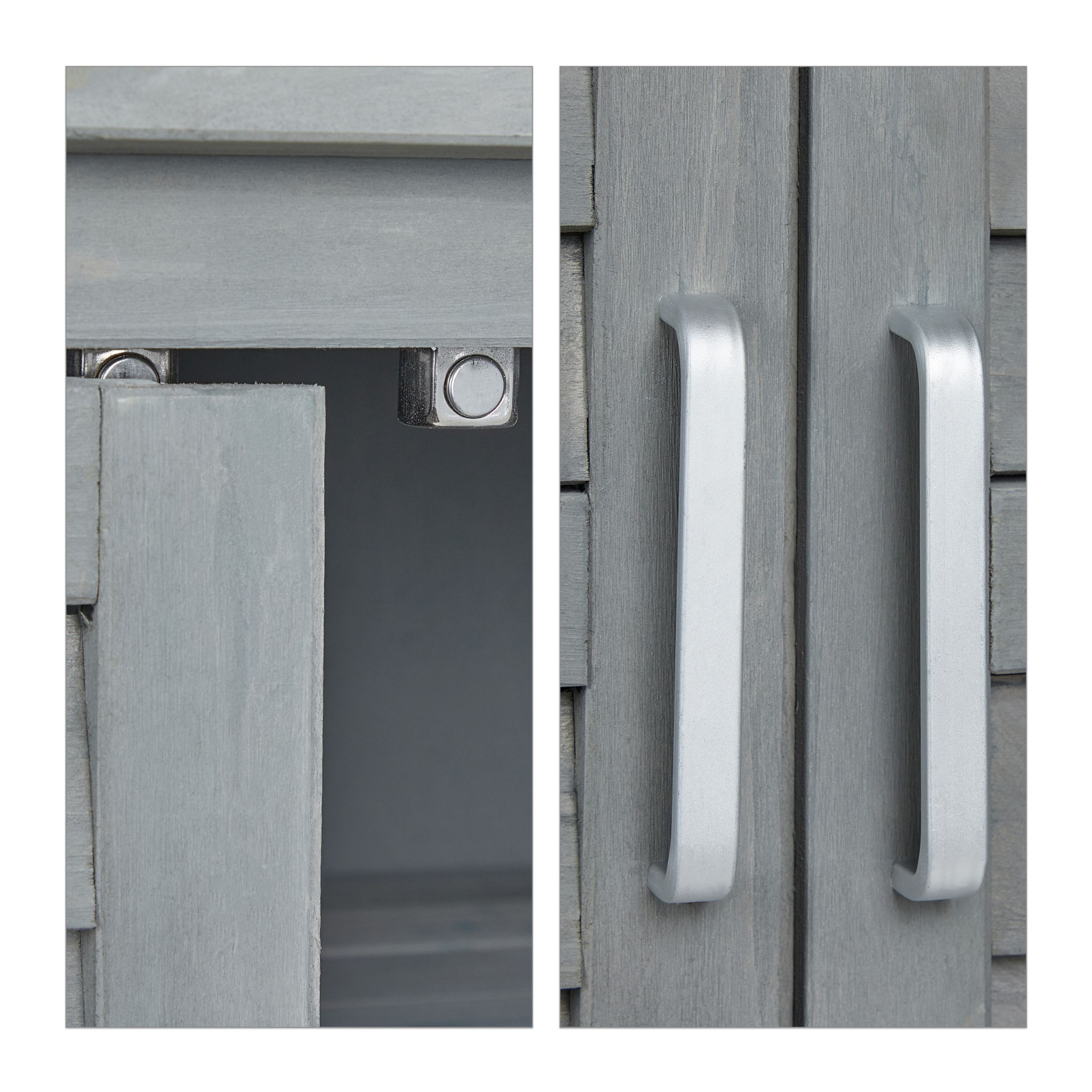 Grauer Gartenschrank 3 Fächer Schwarz-Grau von Relaxdays