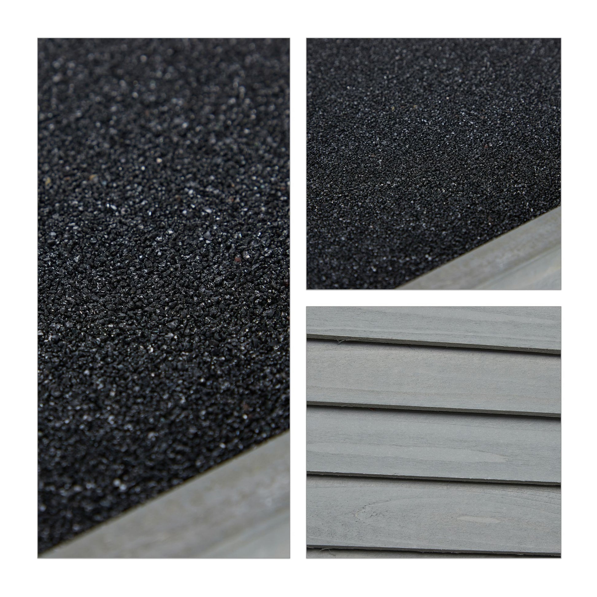 Grauer Gartenschrank 3 Fächer Schwarz-Grau von Relaxdays