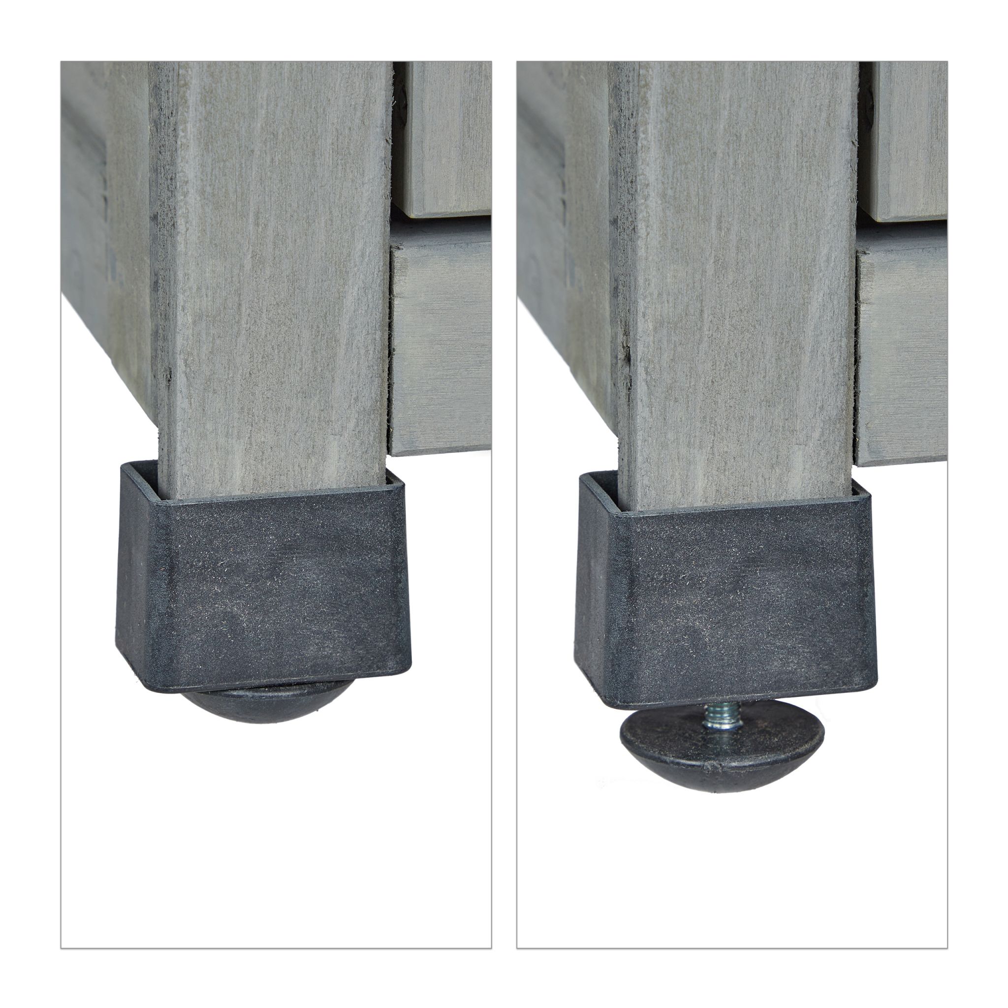 Grauer Gartenschrank 3 Fächer Schwarz-Grau von Relaxdays