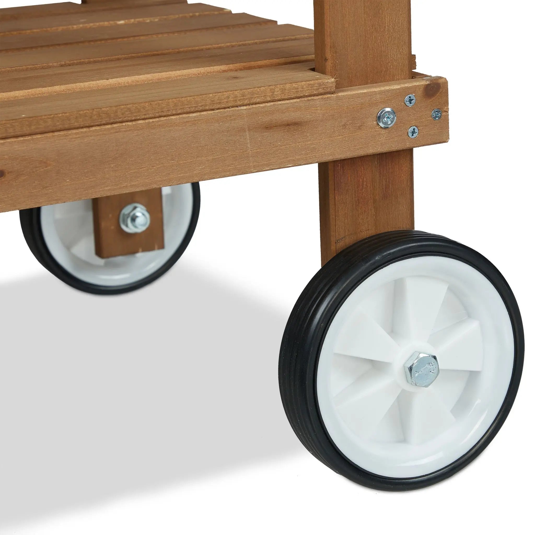 Pflanztisch mit Rollen Weiss-Braun-Grau von Relaxdays