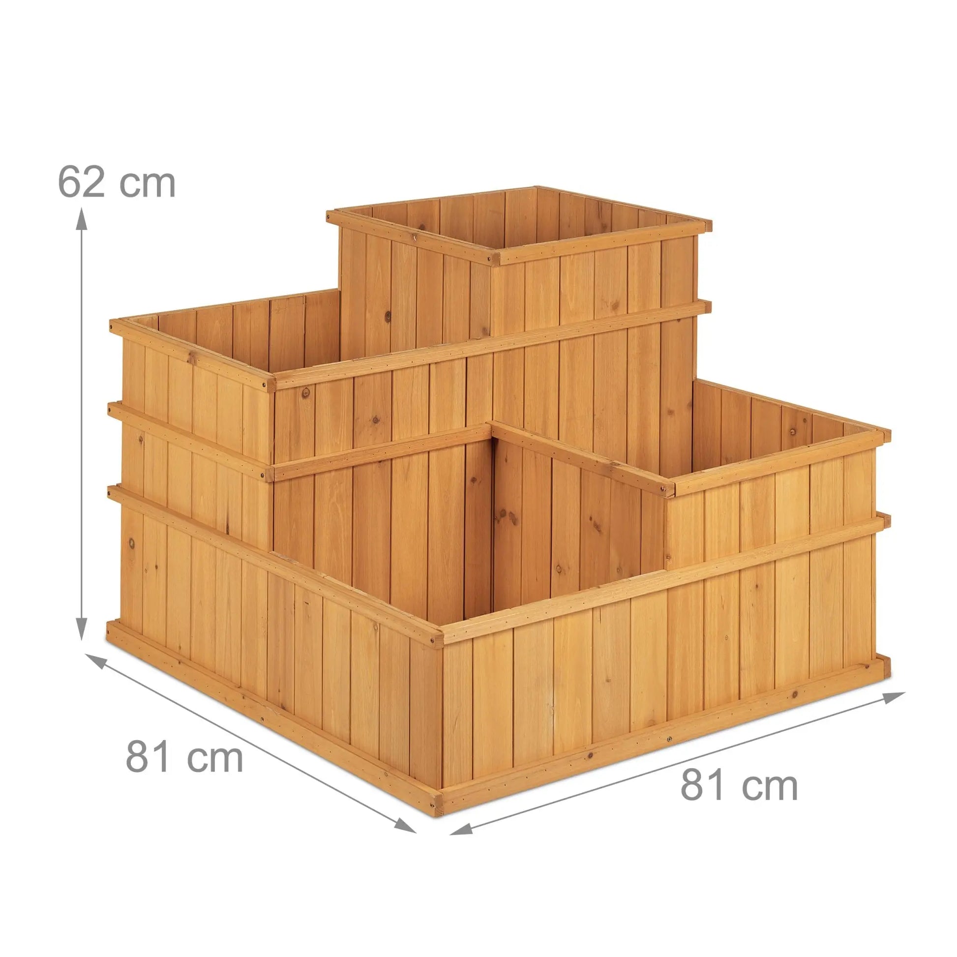 Hochbeet Holz 4-stufig Hellbraun von Relaxdays