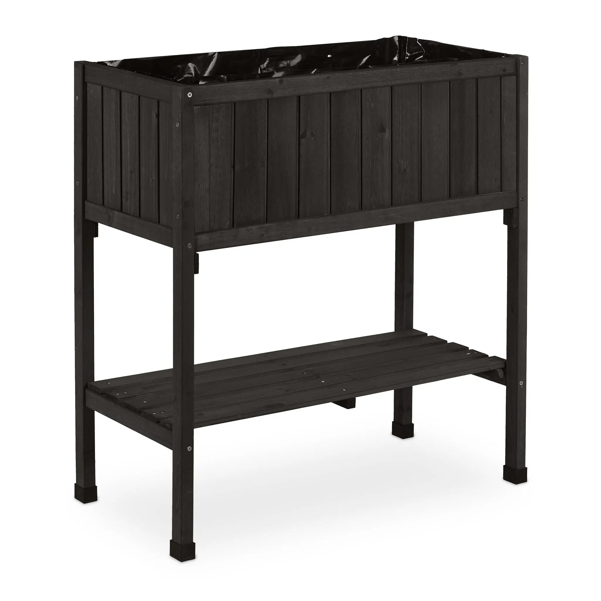 Hochbeet Tannenholz Schwarz von Relaxdays