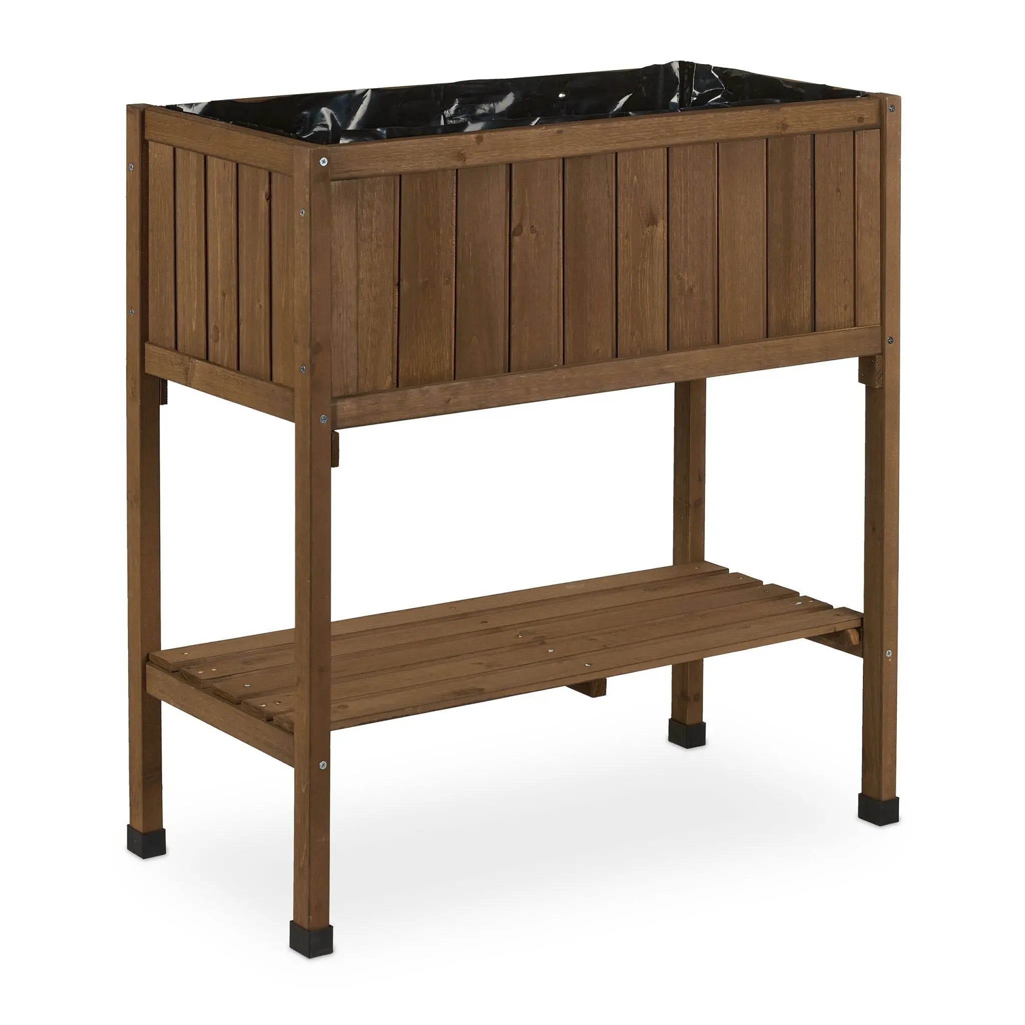 Hochbeet Tannenholz Braun-Schwarz von Relaxdays