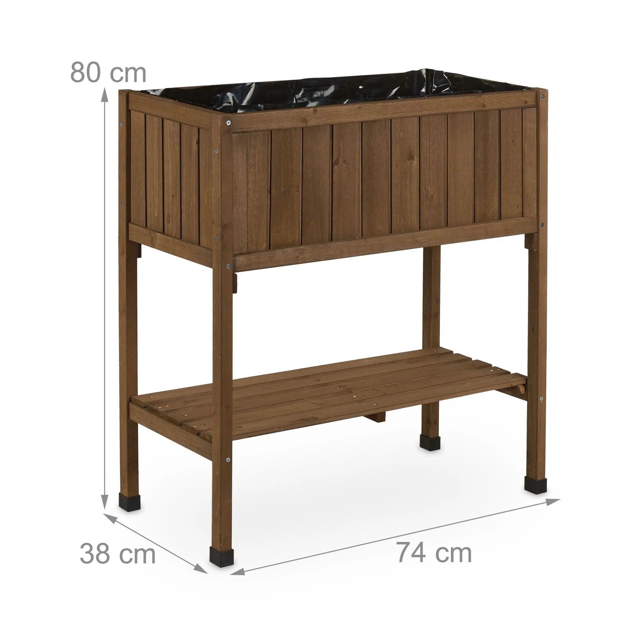 Hochbeet Tannenholz Braun-Schwarz von Relaxdays
