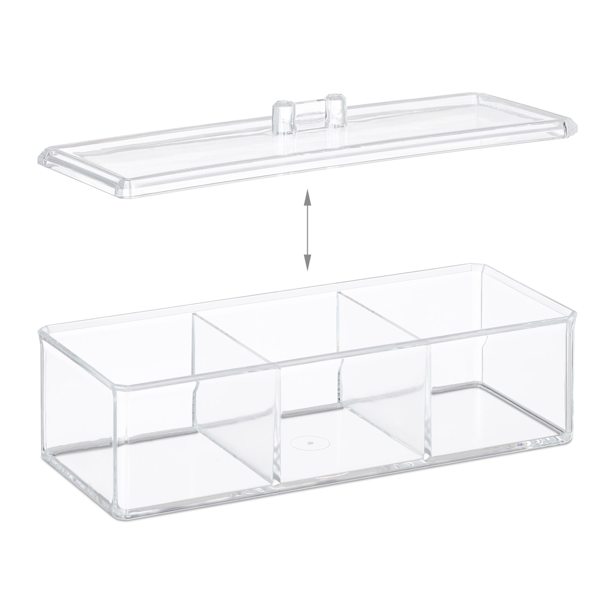 Transparente Teebox mit 3 Fächern Transparent von Relaxdays