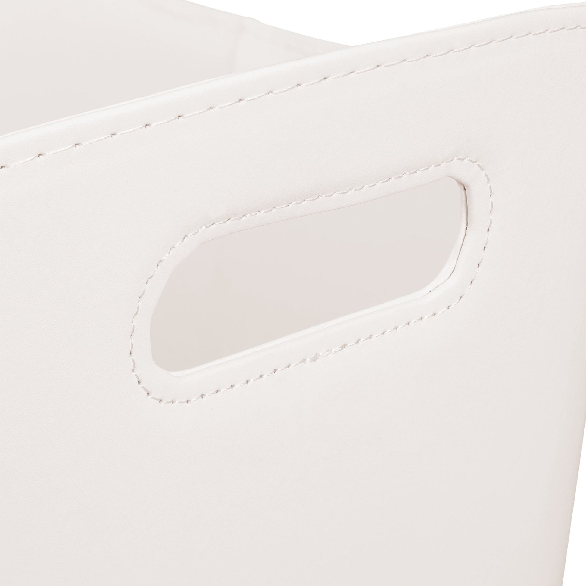 Holzkorb Kunstleder Creme von Relaxdays