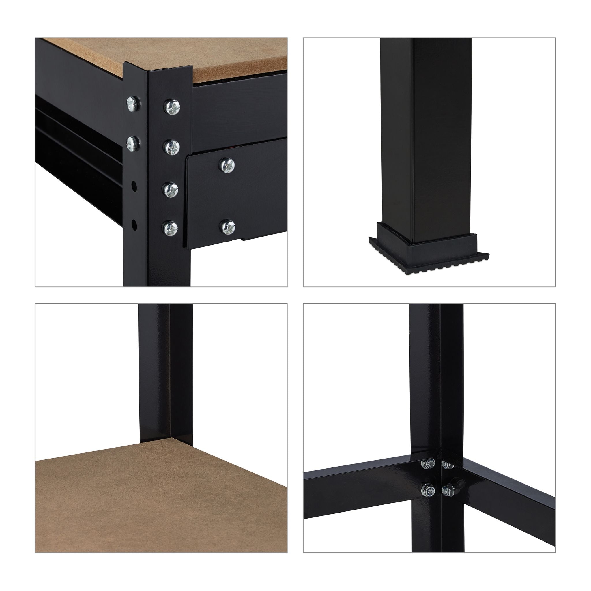 Werkbank mit Schublade Braun-Schwarz von Relaxdays