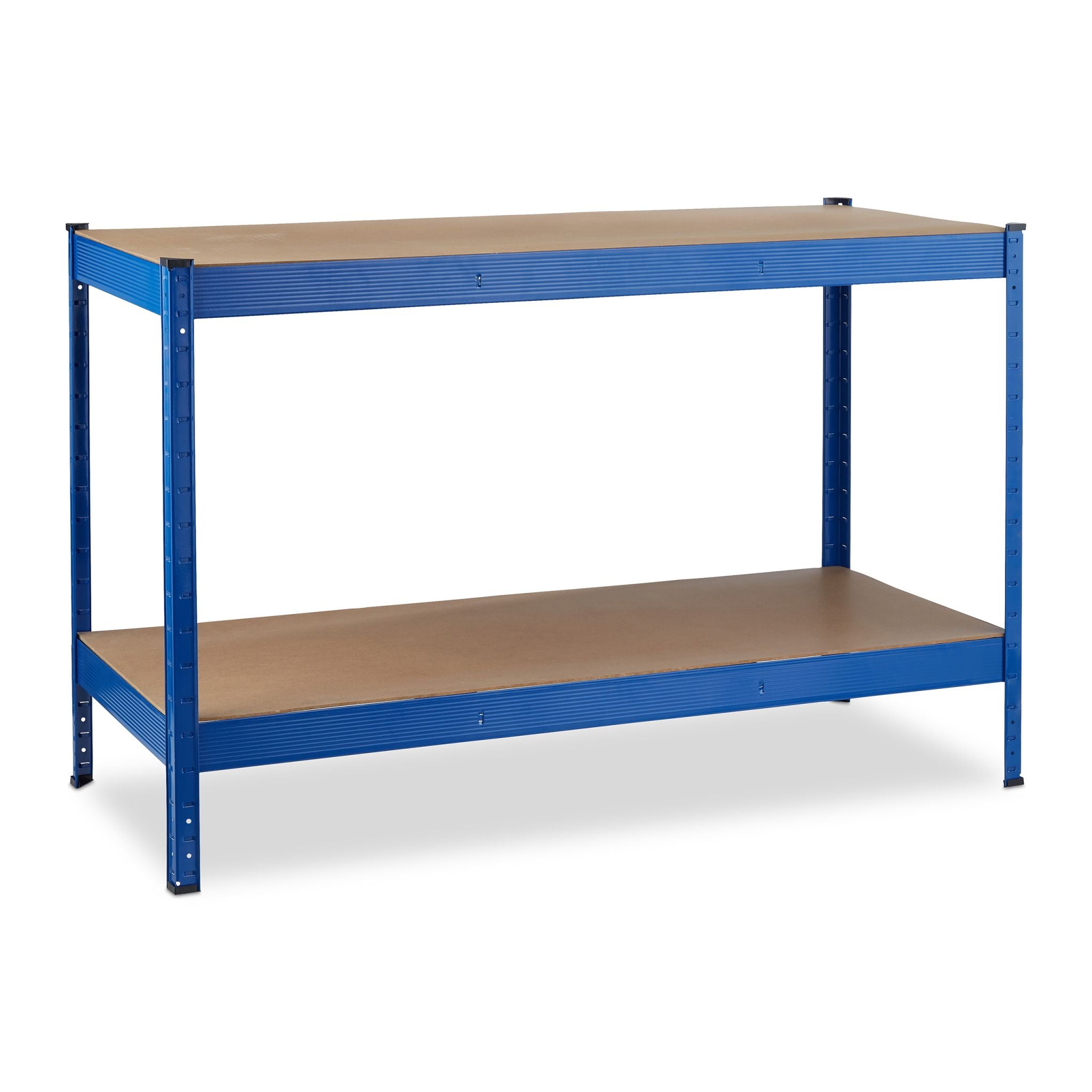 Werkbank mit 2 Ebenen Blau-Hellbraun von Relaxdays