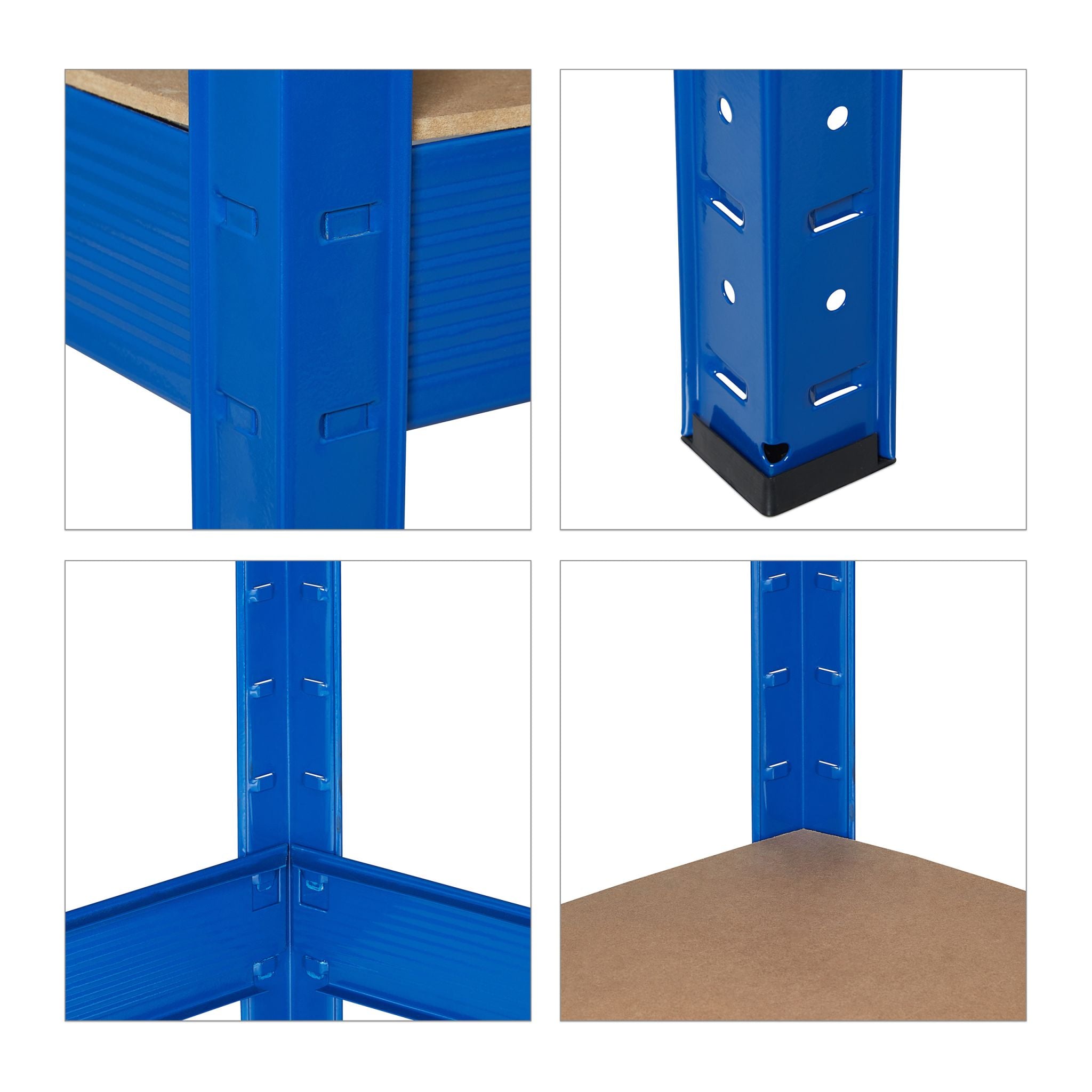 Werkbank mit 2 Ebenen Blau-Hellbraun von Relaxdays