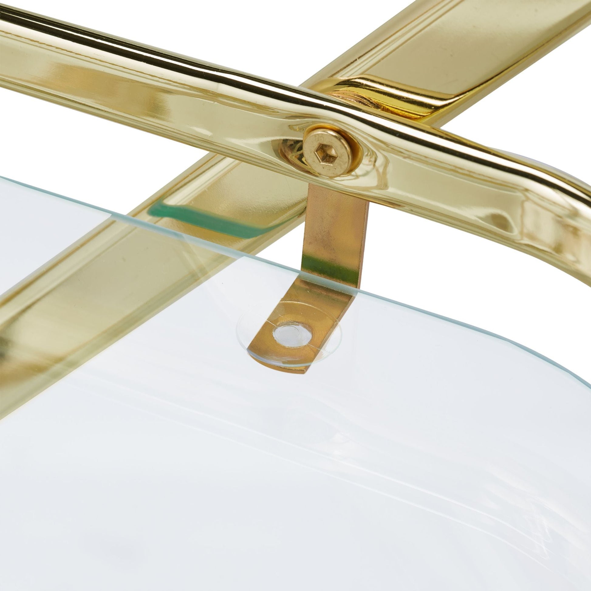 Servierwagen Messing & Glas Gold-Schwarz-Transparent von Relaxdays