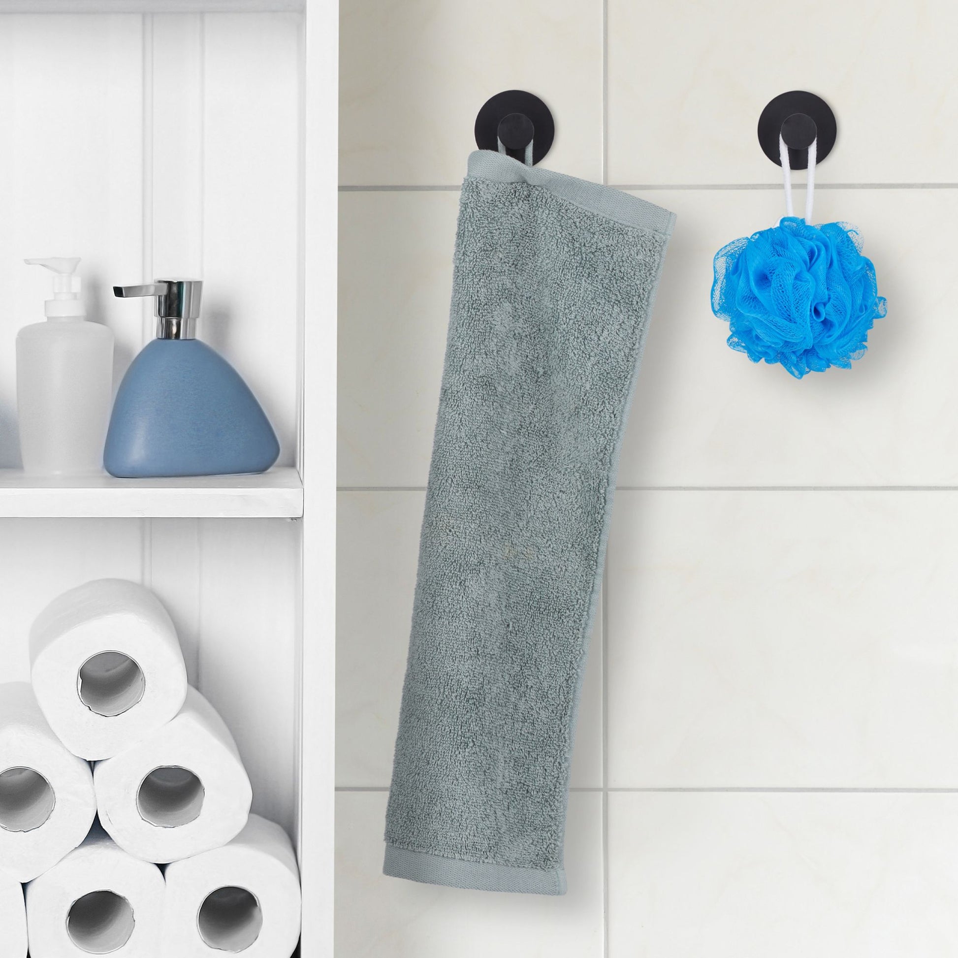 Selbstklebende Haken 4er-Set Schwarz von Relaxdays