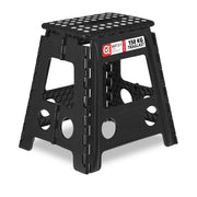 Klapphocker faltbar XL Weiss-Schwarz von Relaxdays