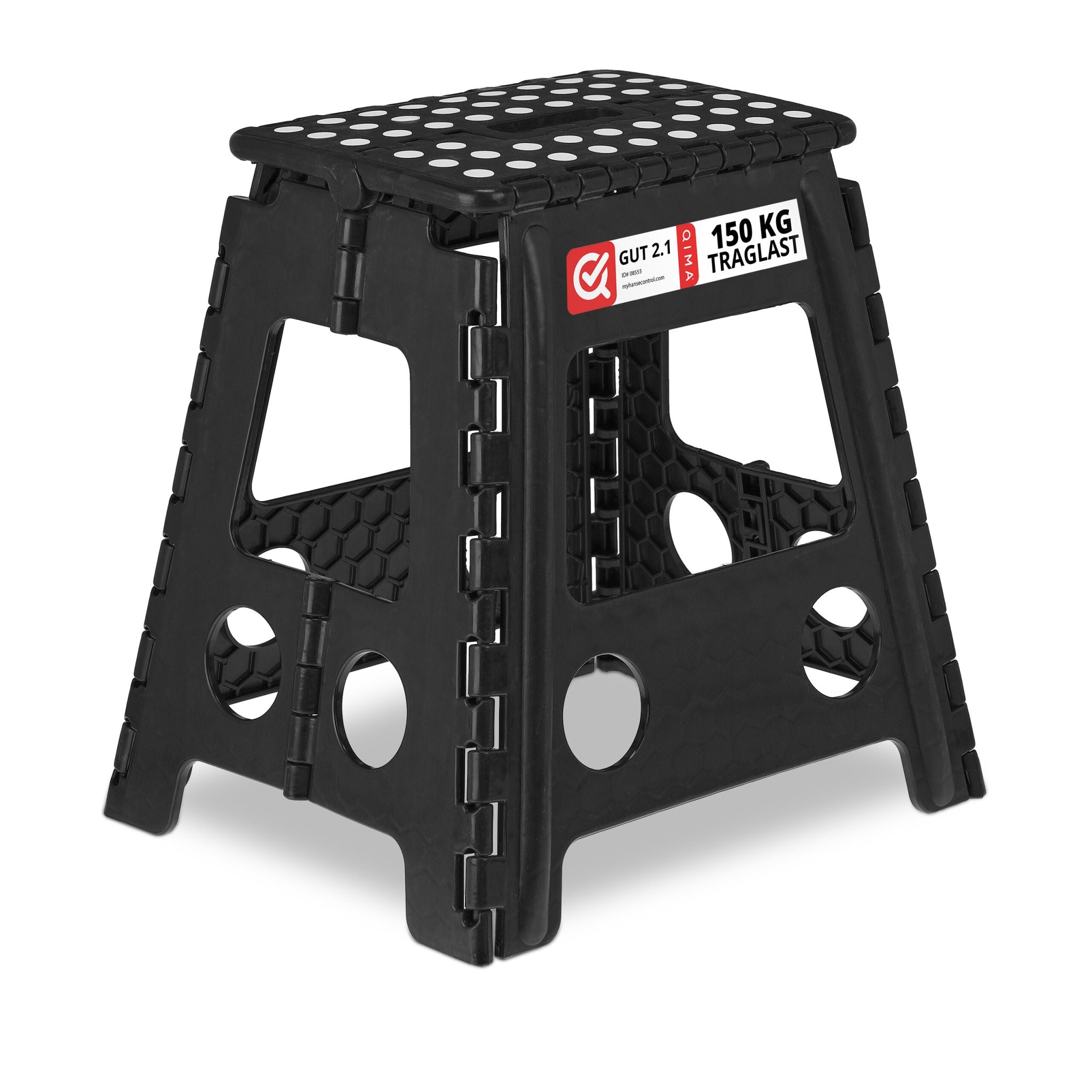 Klapphocker faltbar XL Weiss-Schwarz von Relaxdays