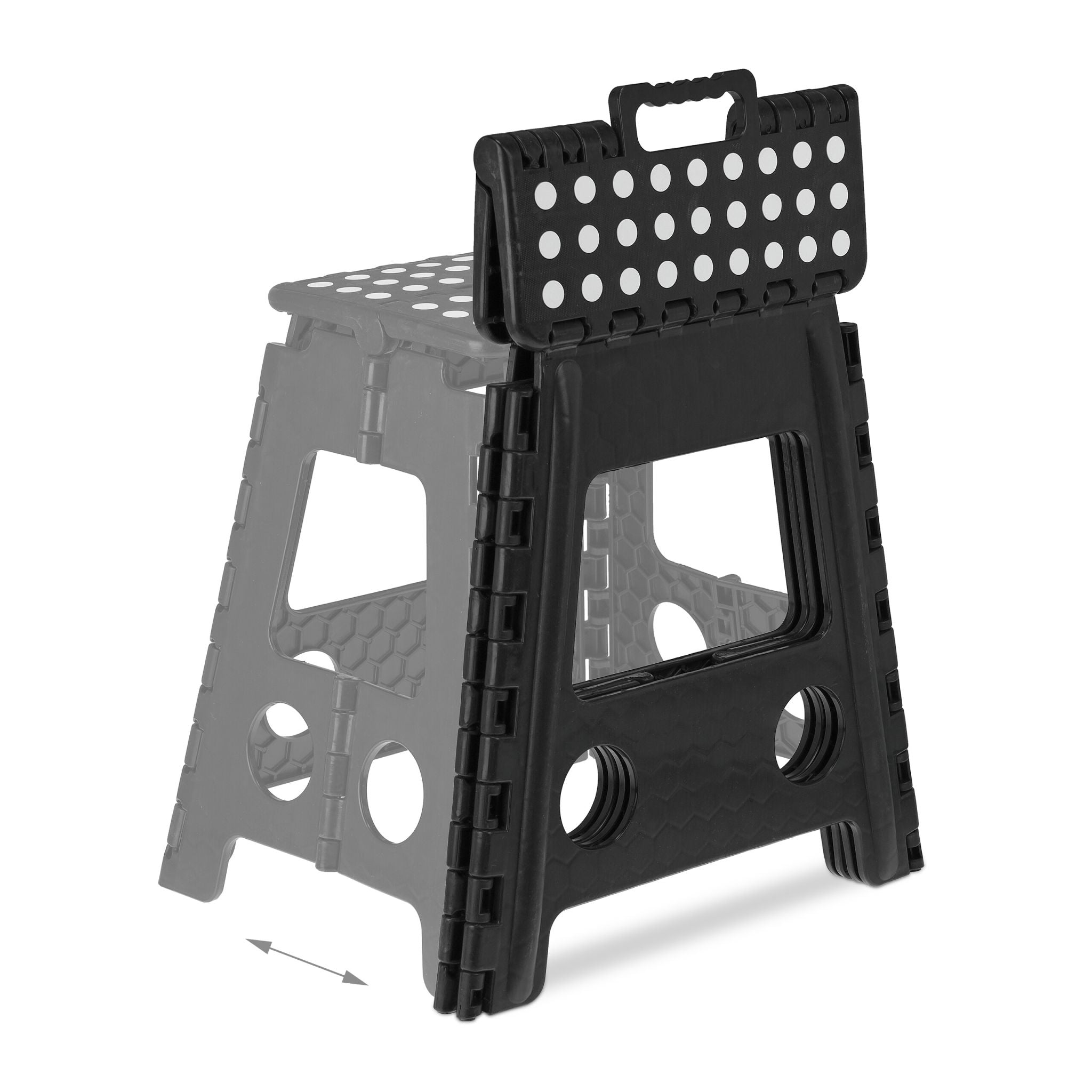 Klapphocker faltbar XL Weiss-Schwarz von Relaxdays