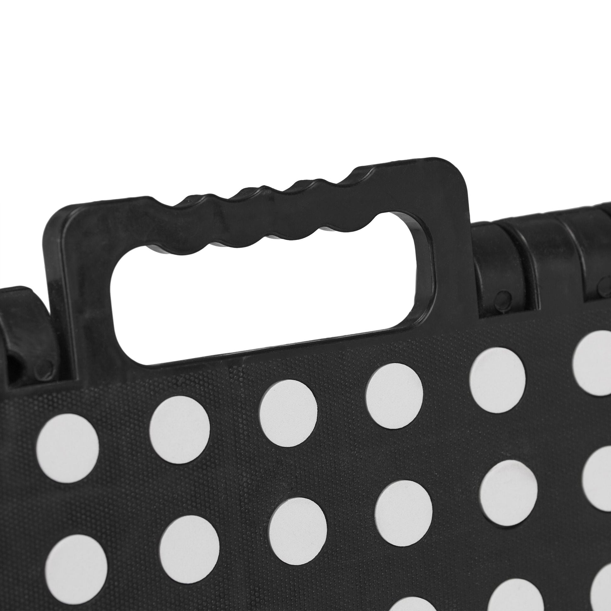Klapphocker faltbar XL Weiss-Schwarz von Relaxdays