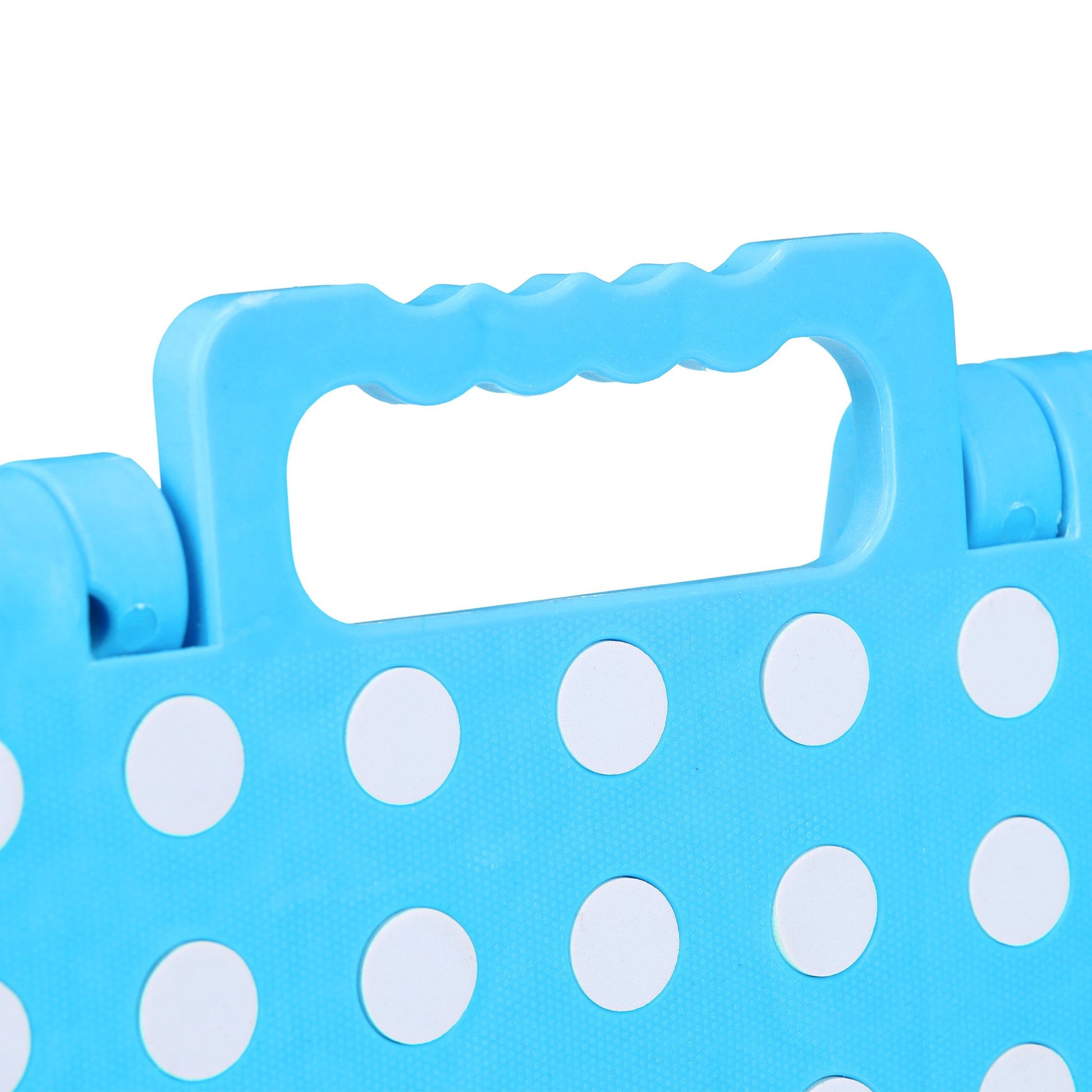 Klapphocker faltbar L Blau Weiss-Hellblau von Relaxdays