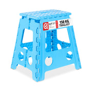 Klapphocker faltbar XL Blau Weiss-Hellblau von Relaxdays