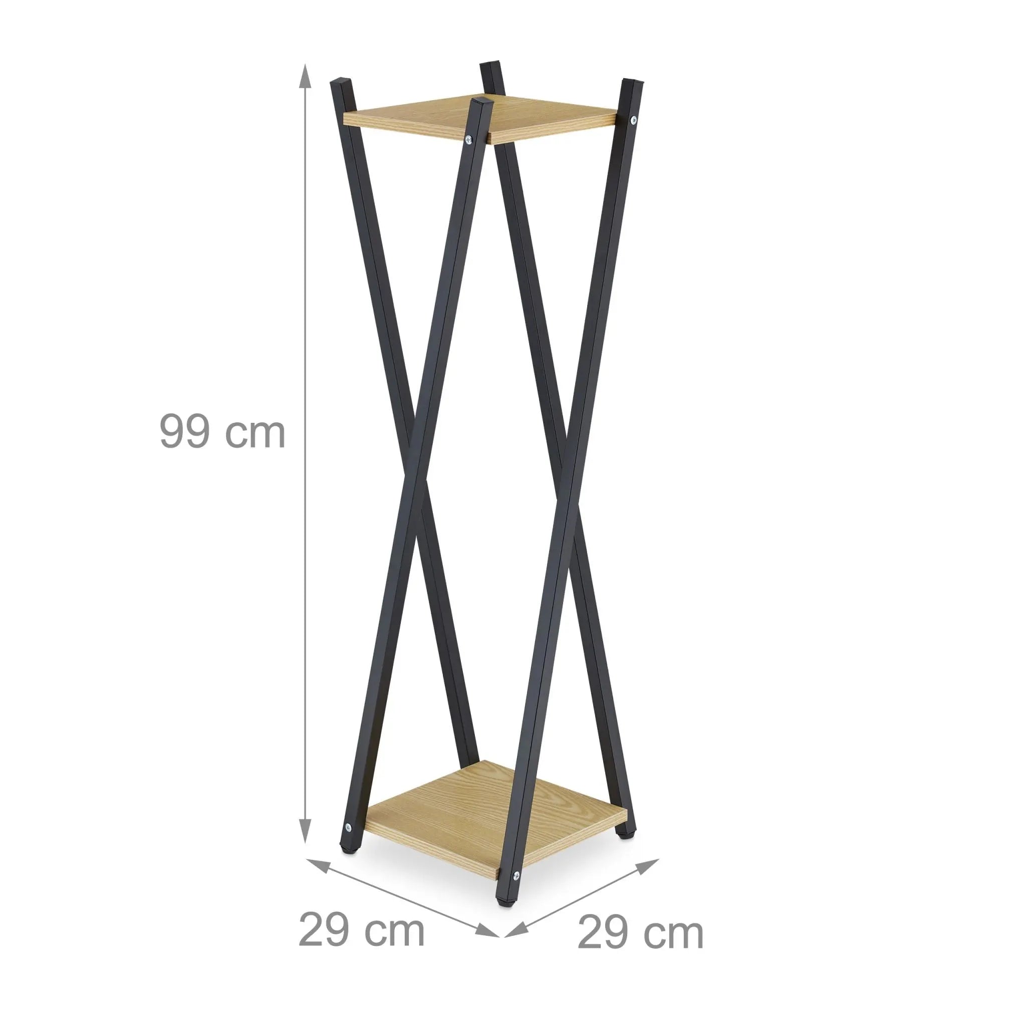 XL Blumenständer mit 2 Ebenen Hellbraun-Schwarz von Relaxdays