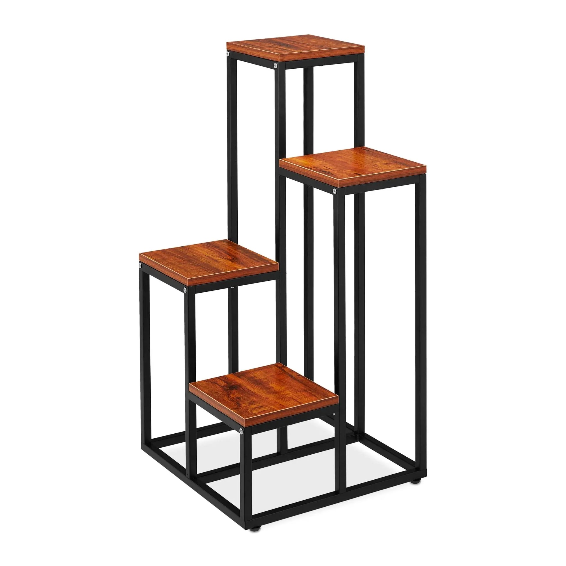 Blumentreppe mit 4 Ablagen Braun-Schwarz von Relaxdays
