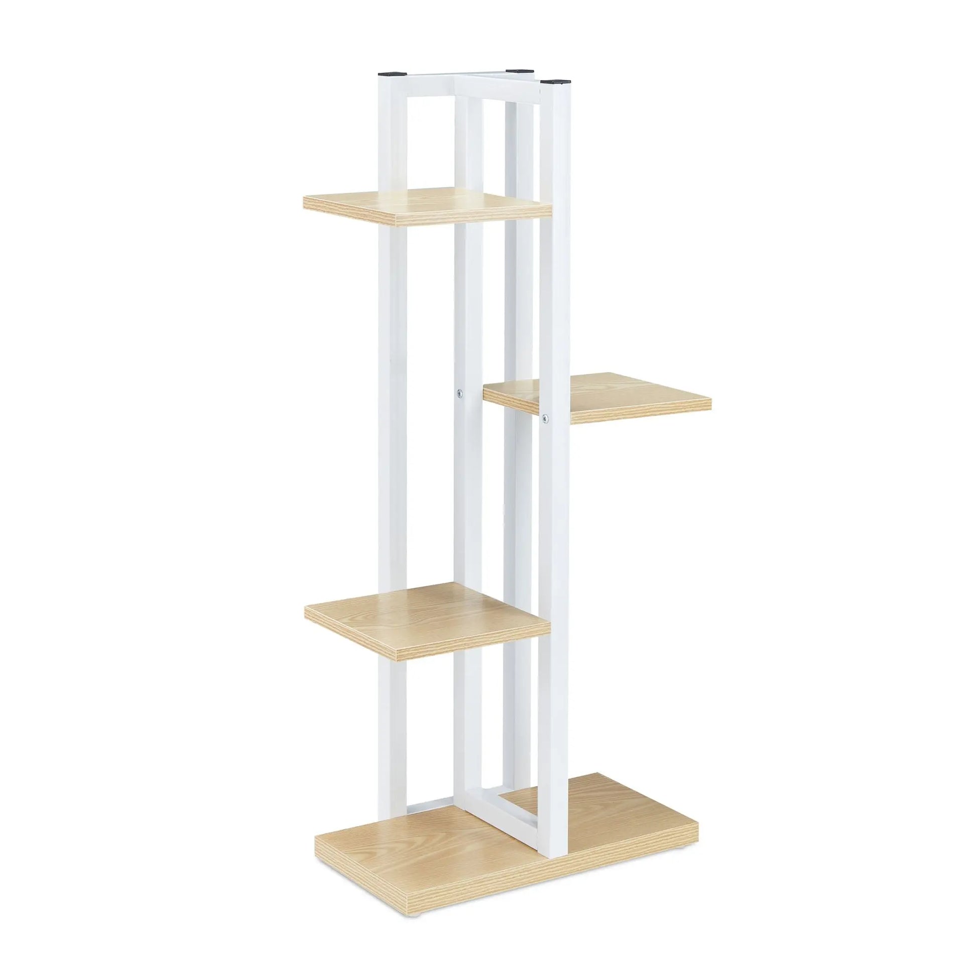 Blumenregal Metall Weiss-Hellbraun von Relaxdays