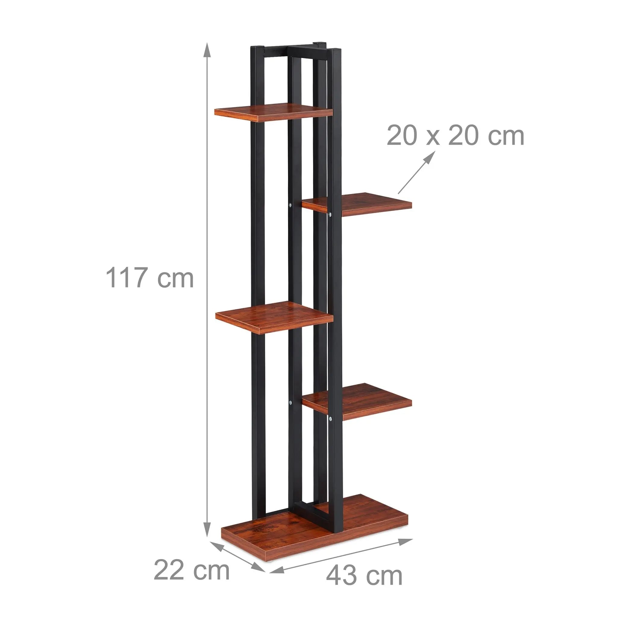 Pflanzenregal mit 5 Ablagen Braun-Schwarz von Relaxdays