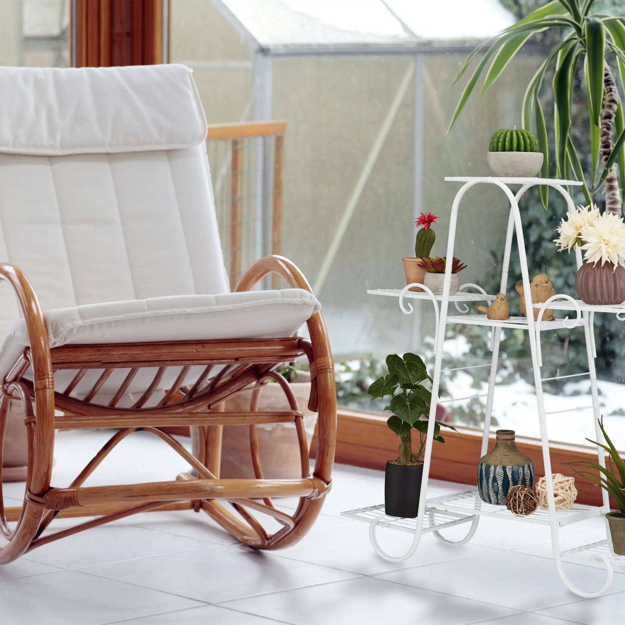 Blumentreppe Metall Schwarz von Relaxdays