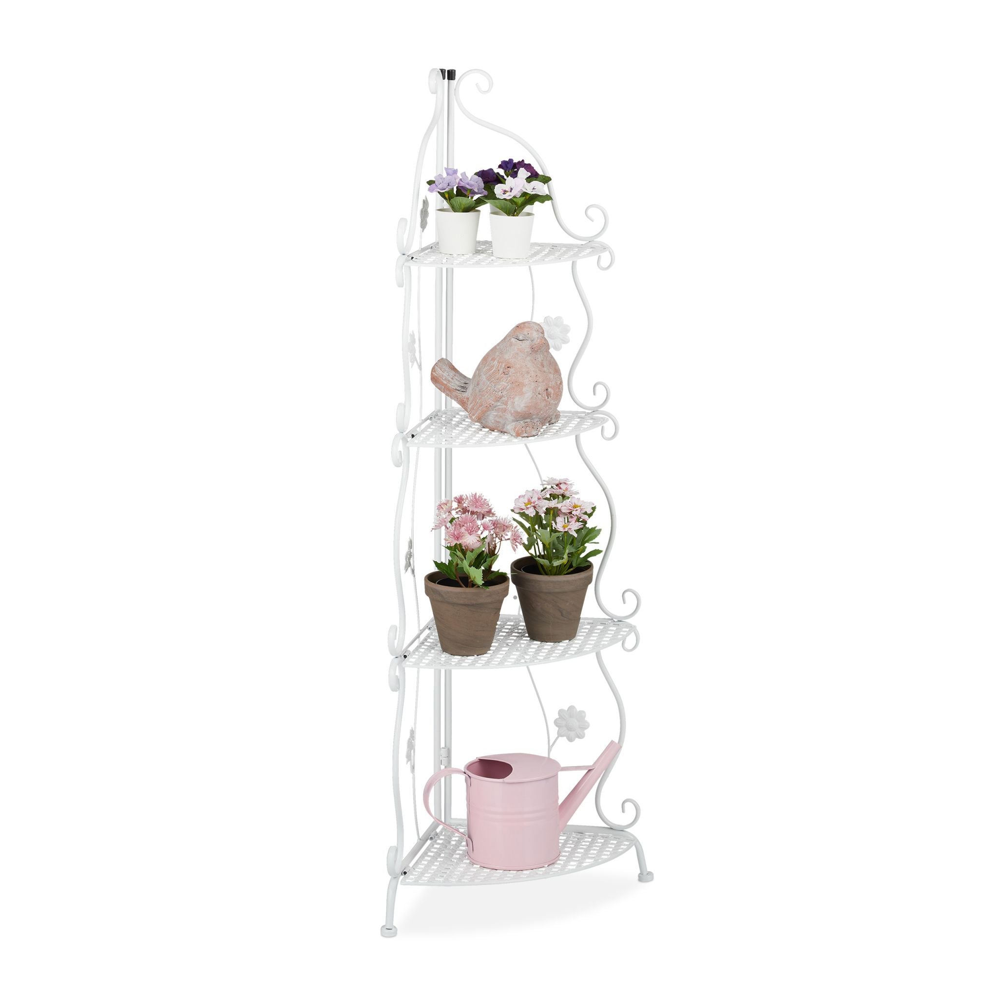 Blumenregal Metall Weiss von Relaxdays