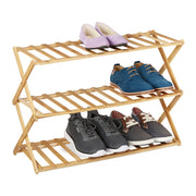 Faltbares Schuhregal Bambus Hellbraun von Relaxdays