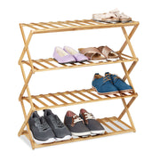 Faltbares Schuhregal Bambus Hellbraun von Relaxdays