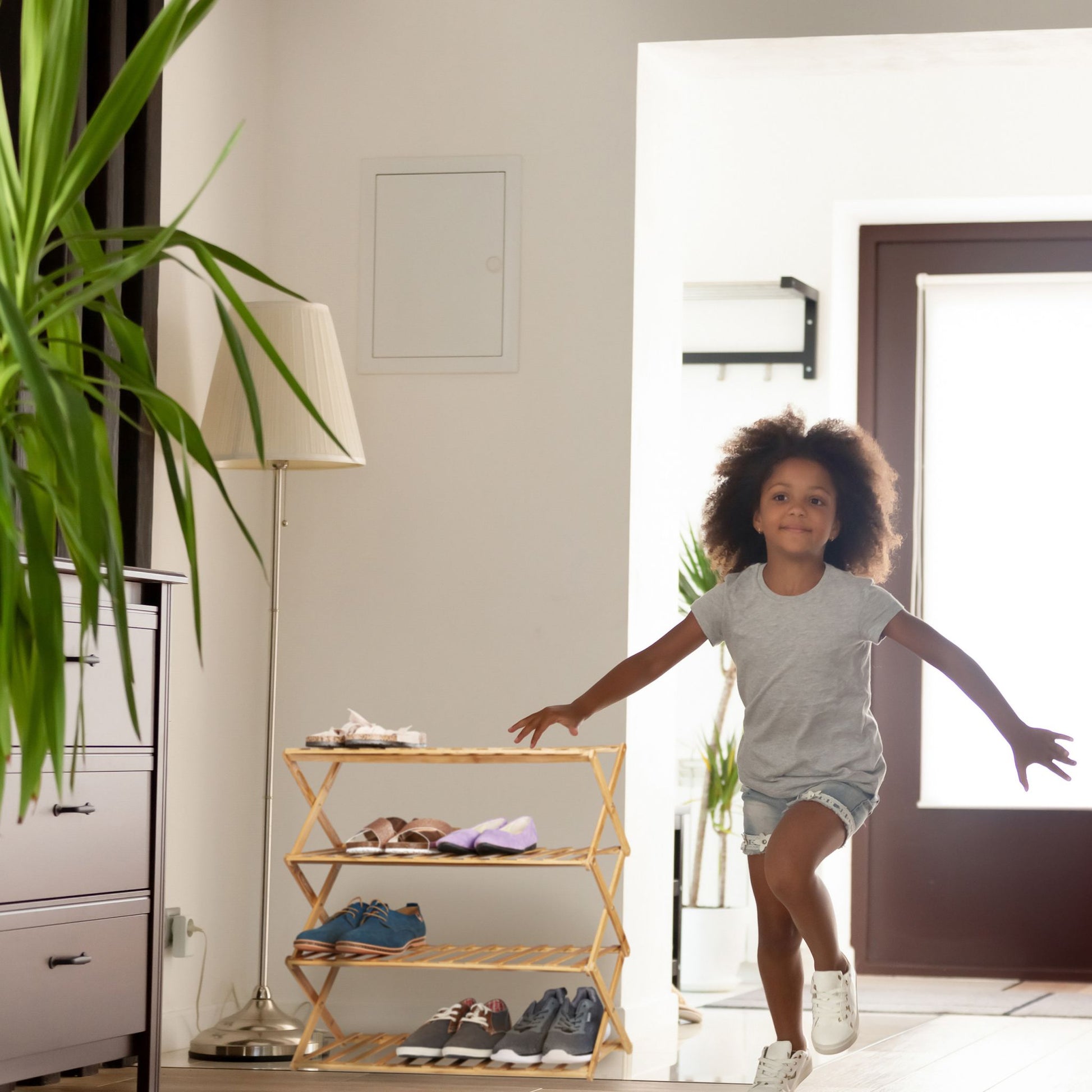Faltbares Schuhregal Bambus Hellbraun von Relaxdays
