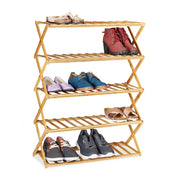 Faltbares Schuhregal Bambus Hellbraun von Relaxdays