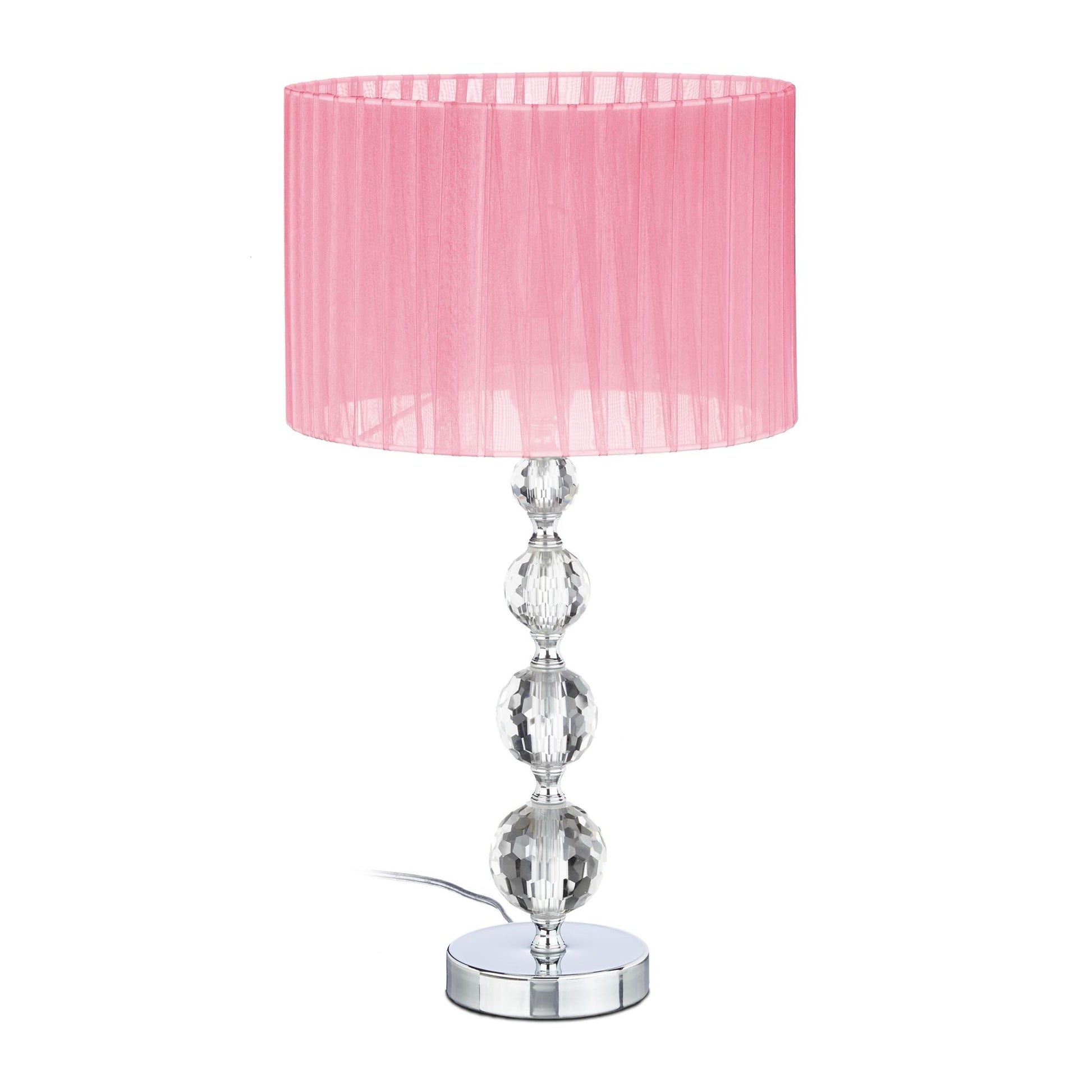 Tischlampe Kristall in Rosa Rosa-Silber von Relaxdays