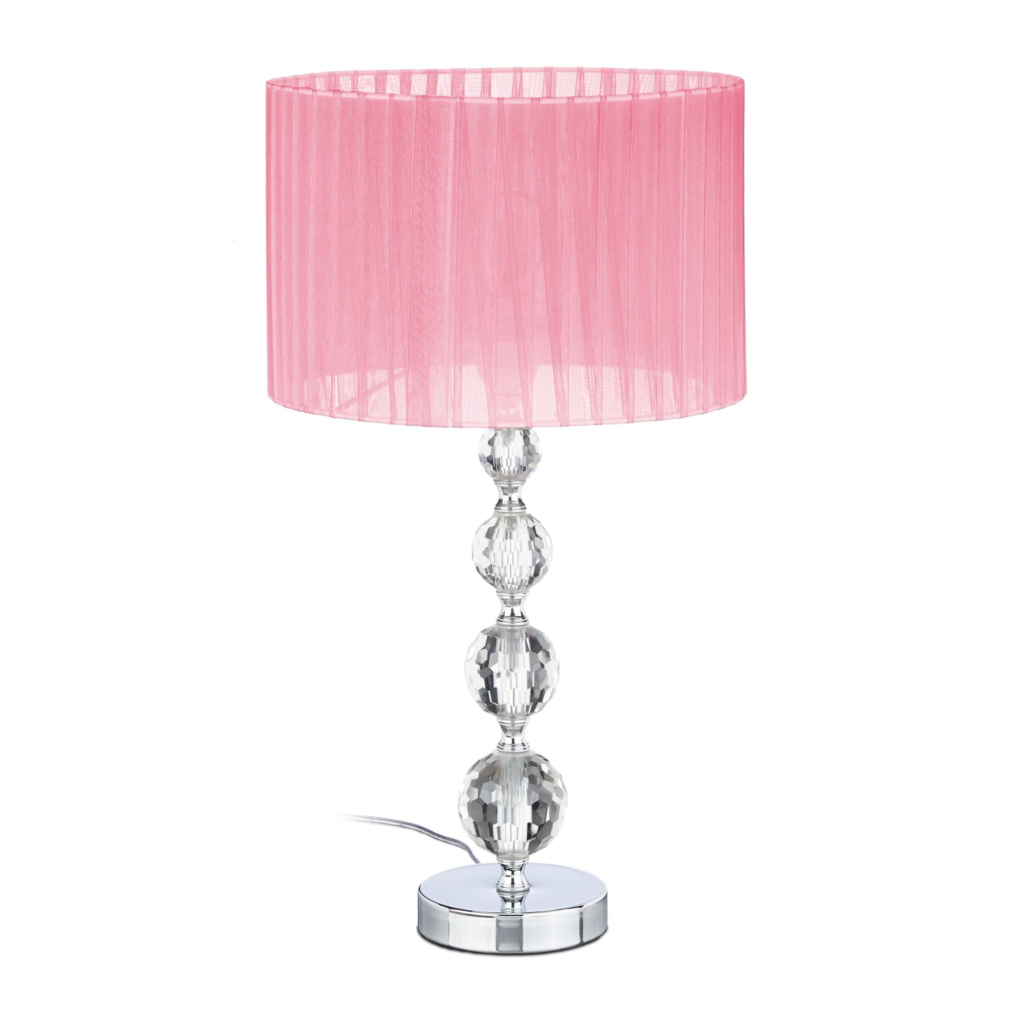 Tischlampe Kristall in Rosa Rosa-Silber von Relaxdays