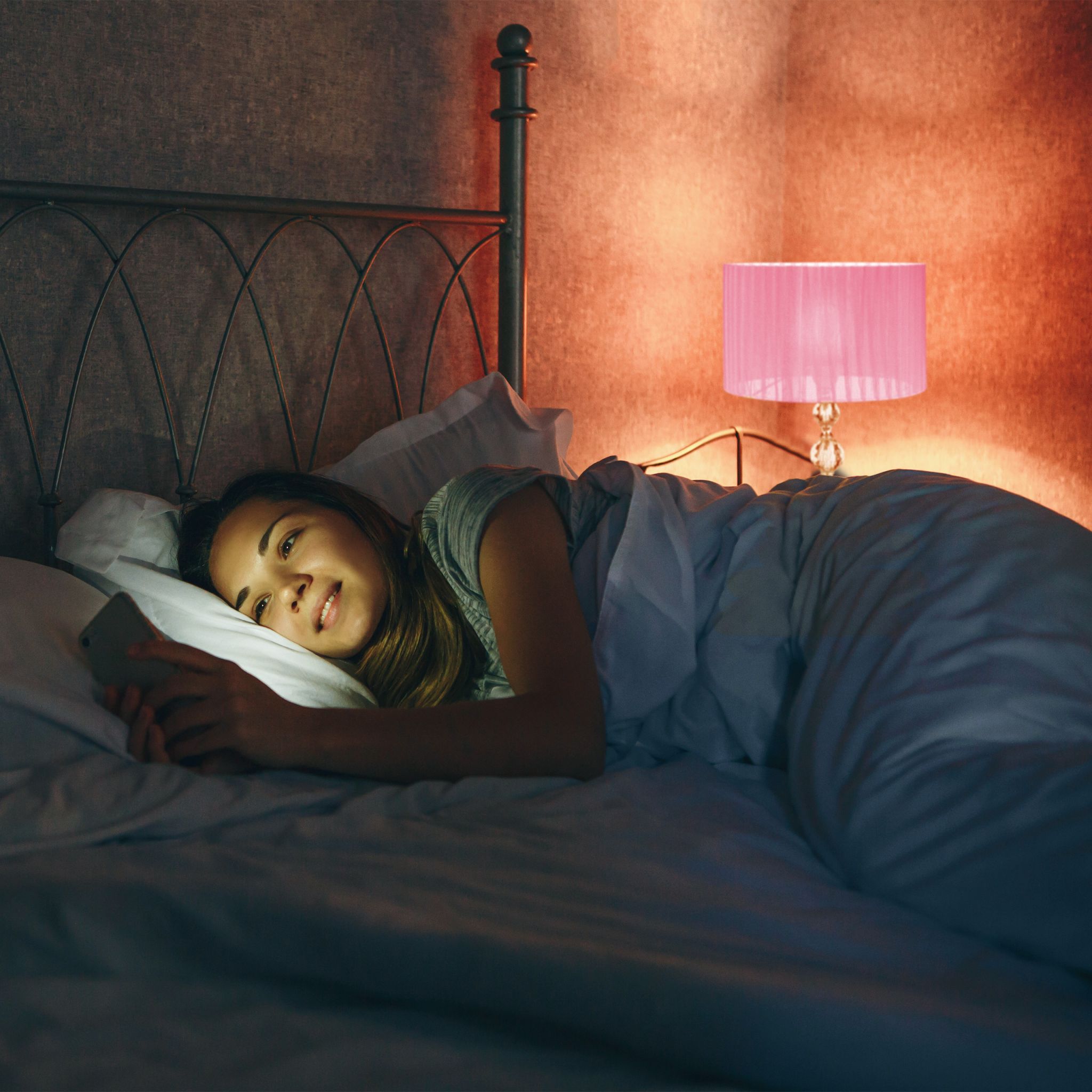 Tischlampe Kristall in Rosa Rosa-Silber von Relaxdays