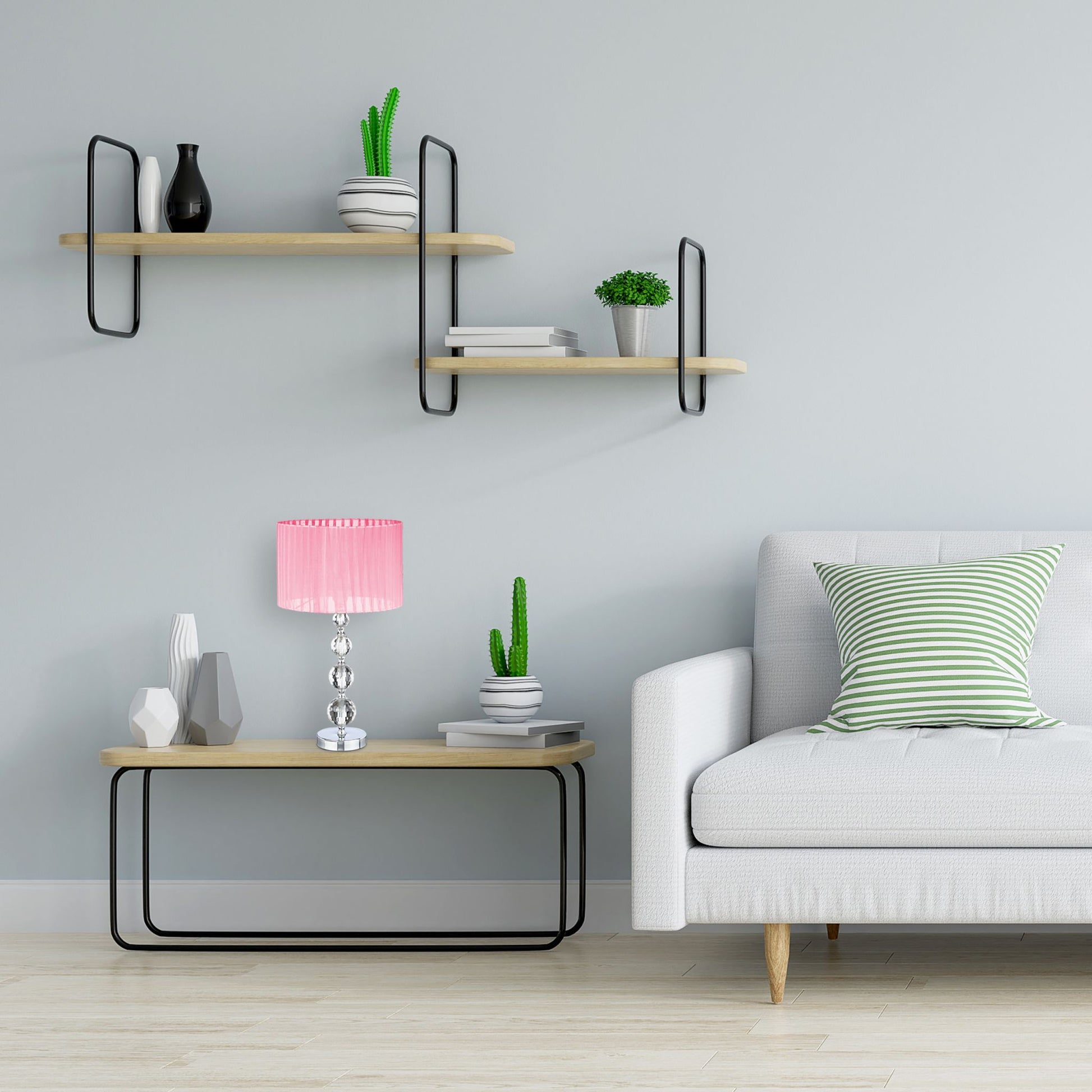 Tischlampe Kristall in Rosa Rosa-Silber von Relaxdays