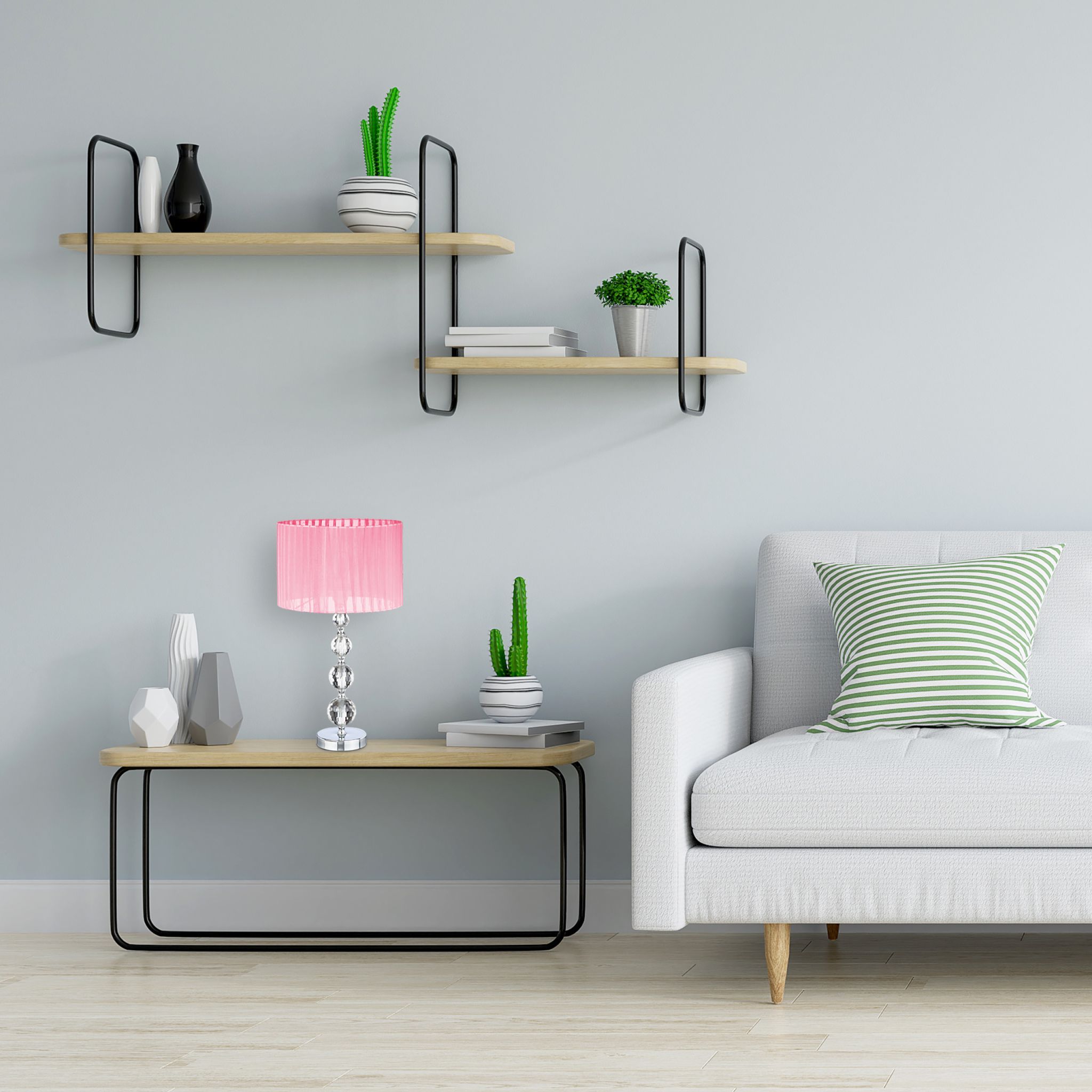 Tischlampe Kristall in Rosa Rosa-Silber von Relaxdays