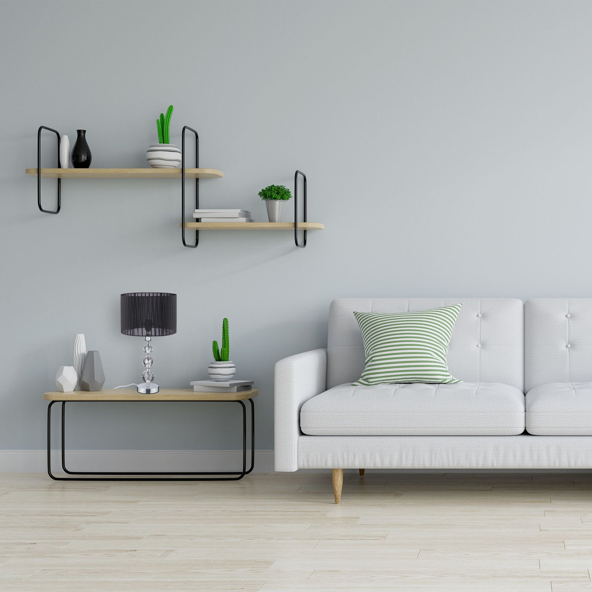 Tischlampe Kristall Schwarz-Silber von Relaxdays