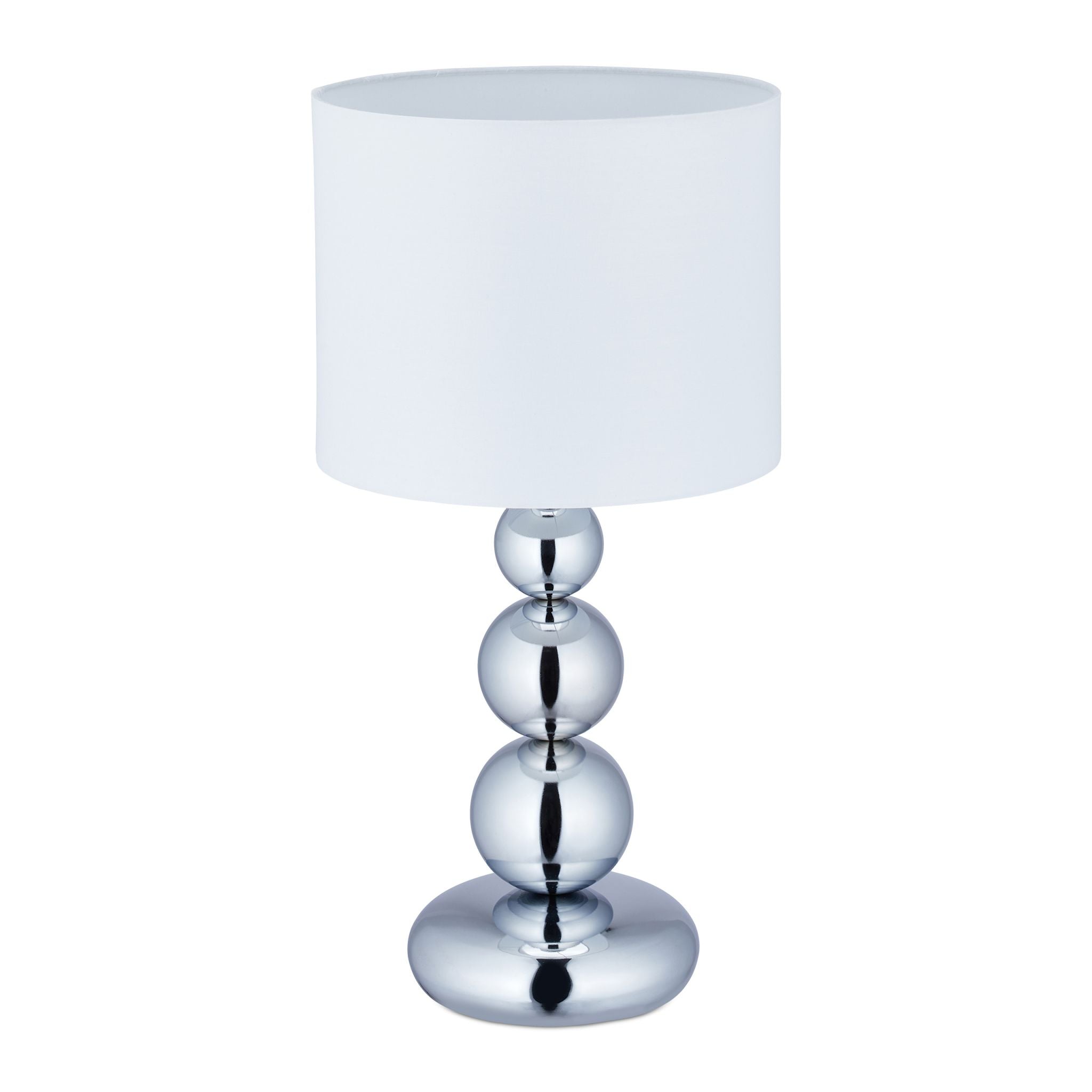 Tischlampe Kugeln in Silber Weiss-Silber von Relaxdays