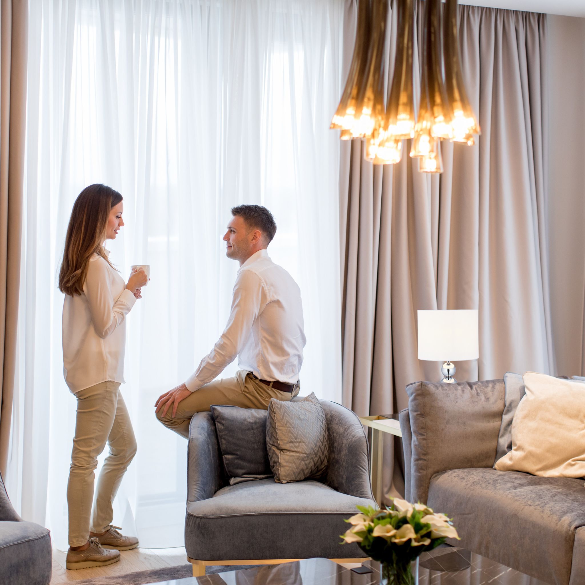 Tischlampe Kugeln in Silber Weiss-Silber von Relaxdays