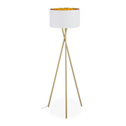 Dreibein Stehlampe in Weiss & Gold Weiss-Gold von Relaxdays