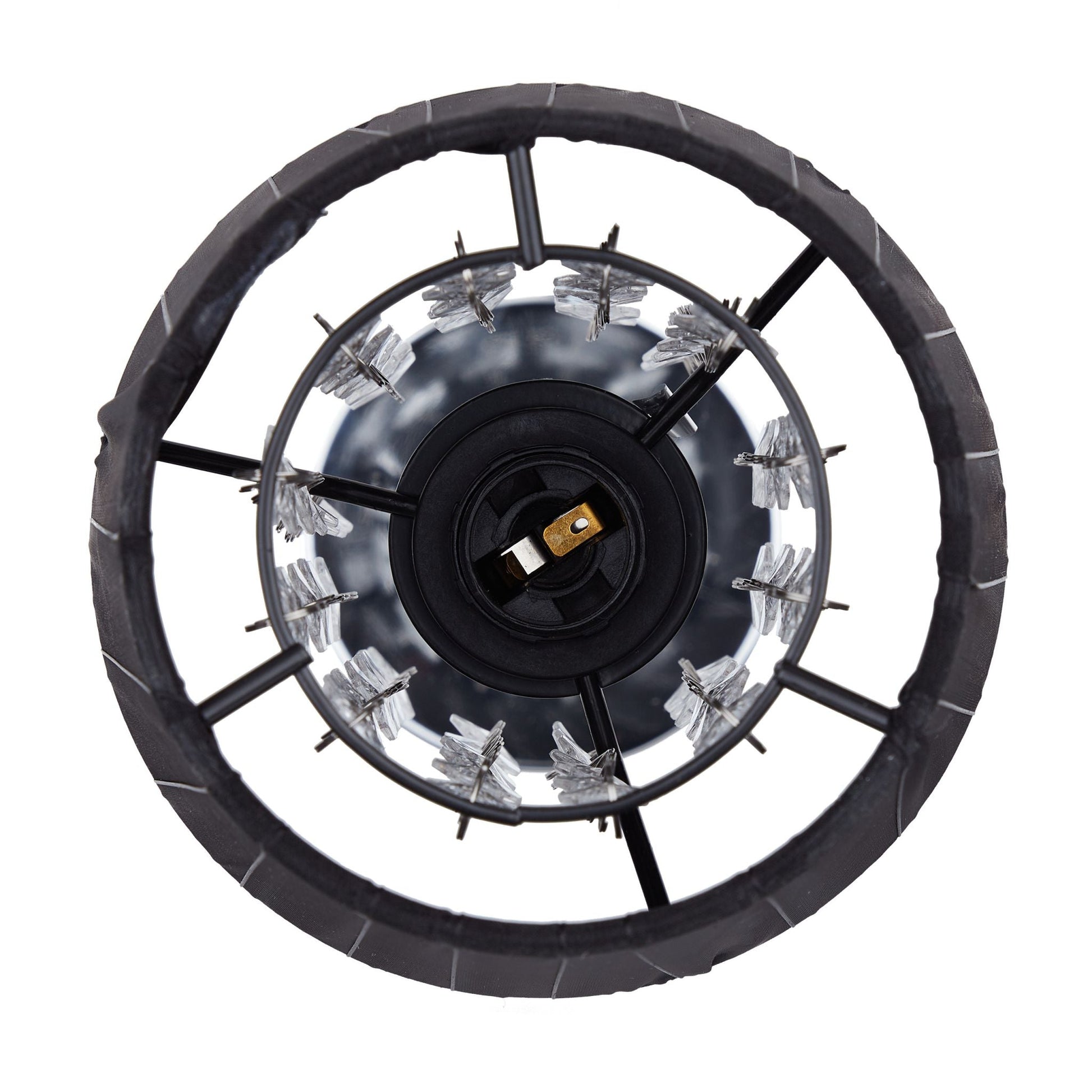 Kristall Tischlampe mit Organza-Schirm Schwarz-Silber von Relaxdays