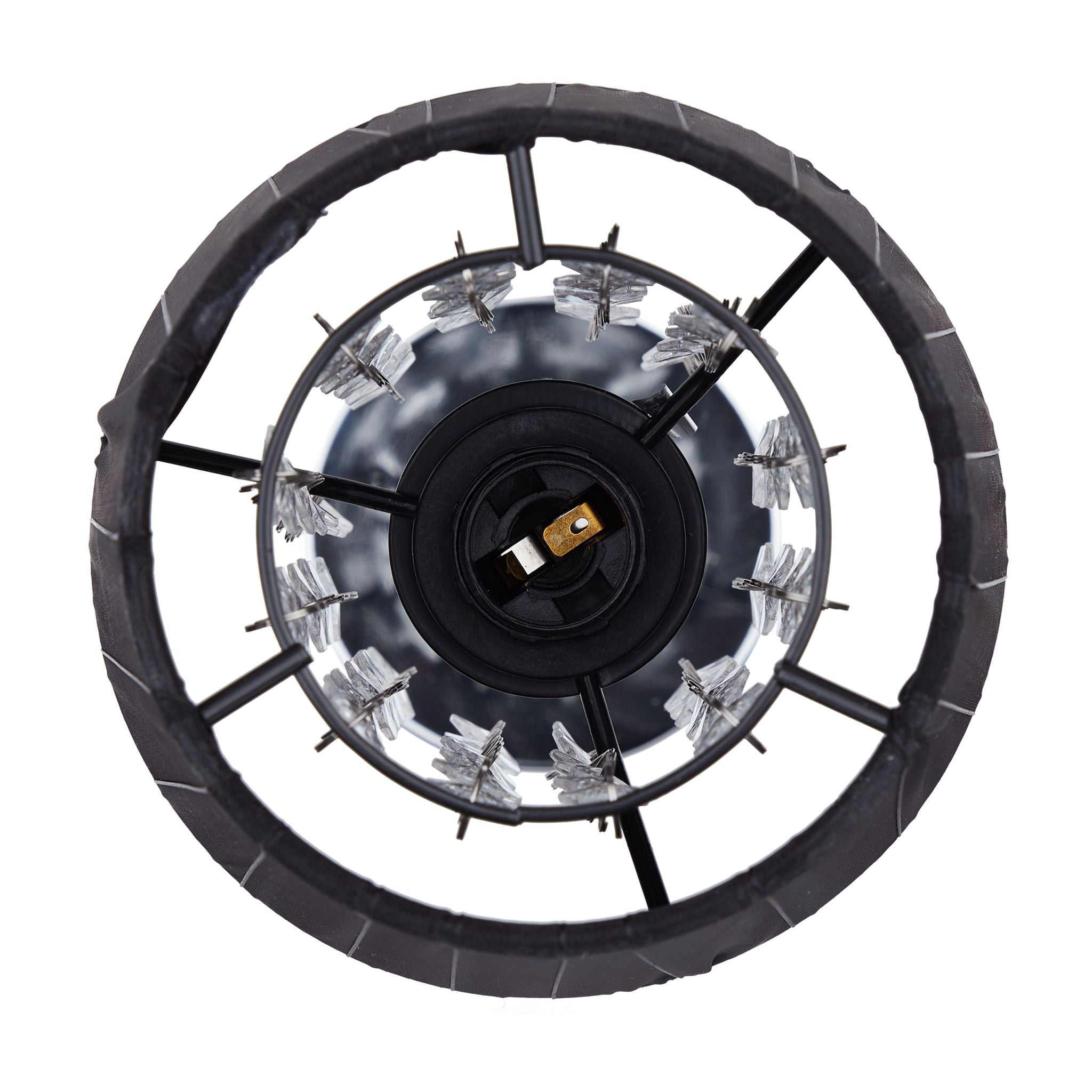 Kristall Tischlampe mit Organza-Schirm Schwarz-Silber von Relaxdays
