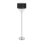 Stehlampe mit Kristallen in Schwarz Schwarz-Silber-Transparent von Relaxdays