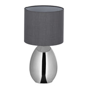 Nachttischlampe mit Touch silber Silber-Grau von Relaxdays