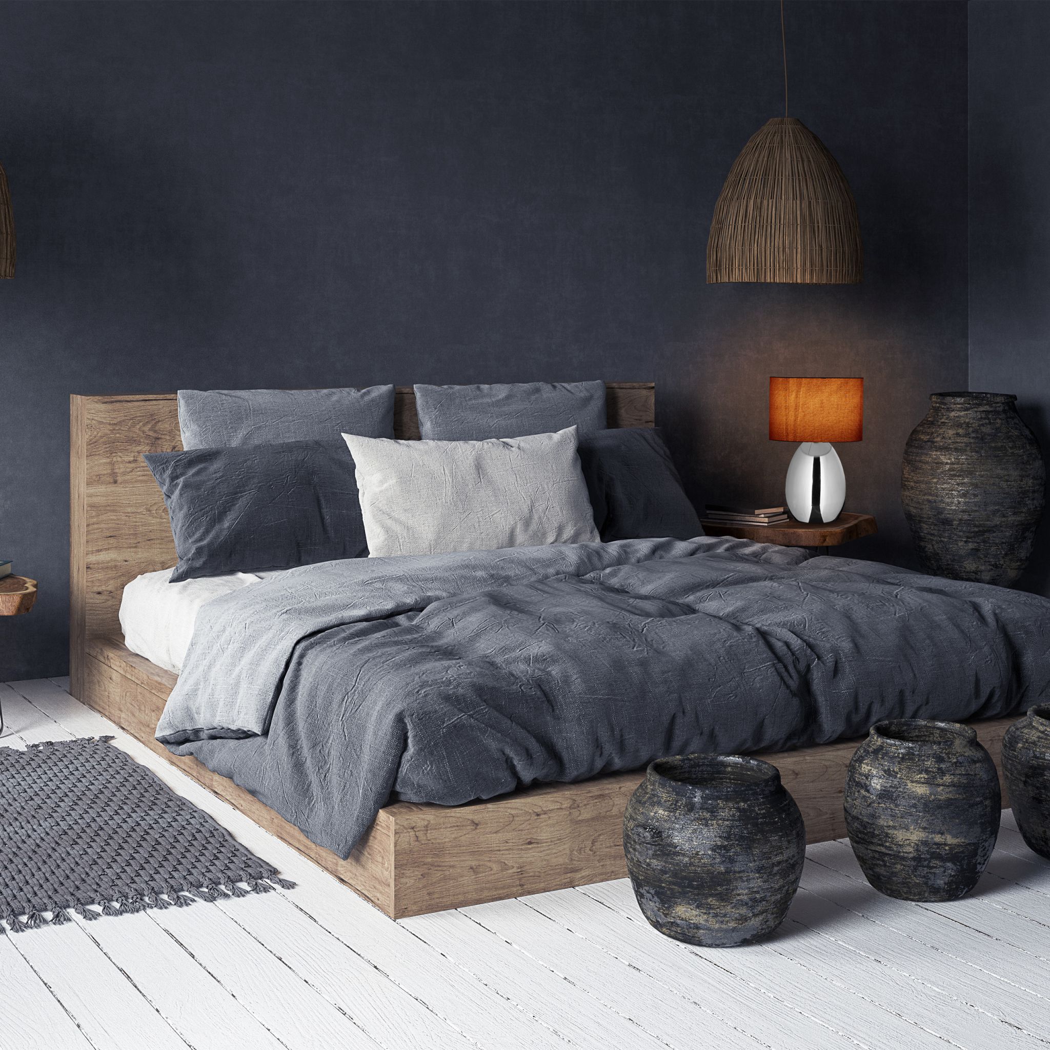 Nachttischlampe mit Touch silber Silber-Grau von Relaxdays