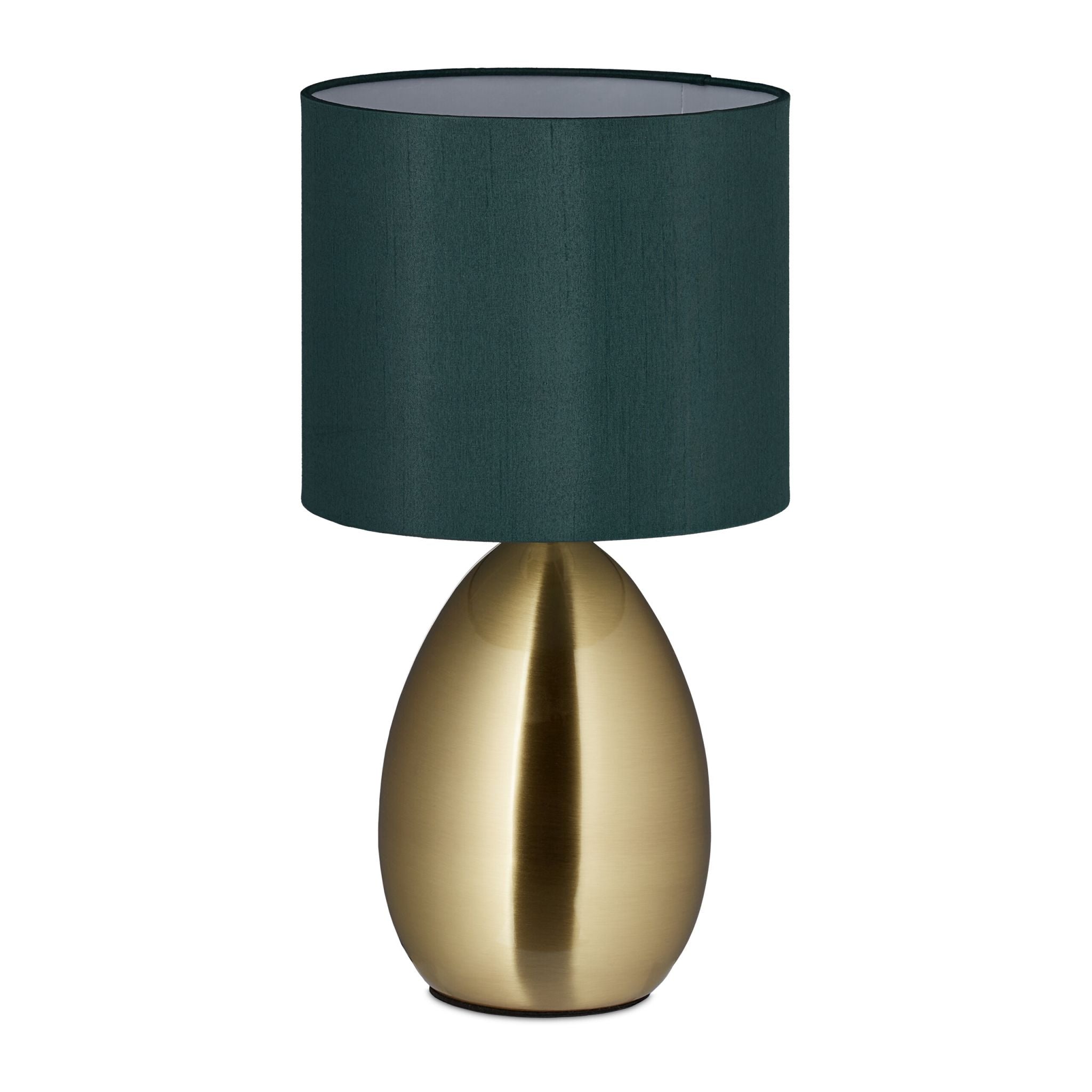 Touch Nachttischlampe gold Dunkelgrün-Gold von Relaxdays