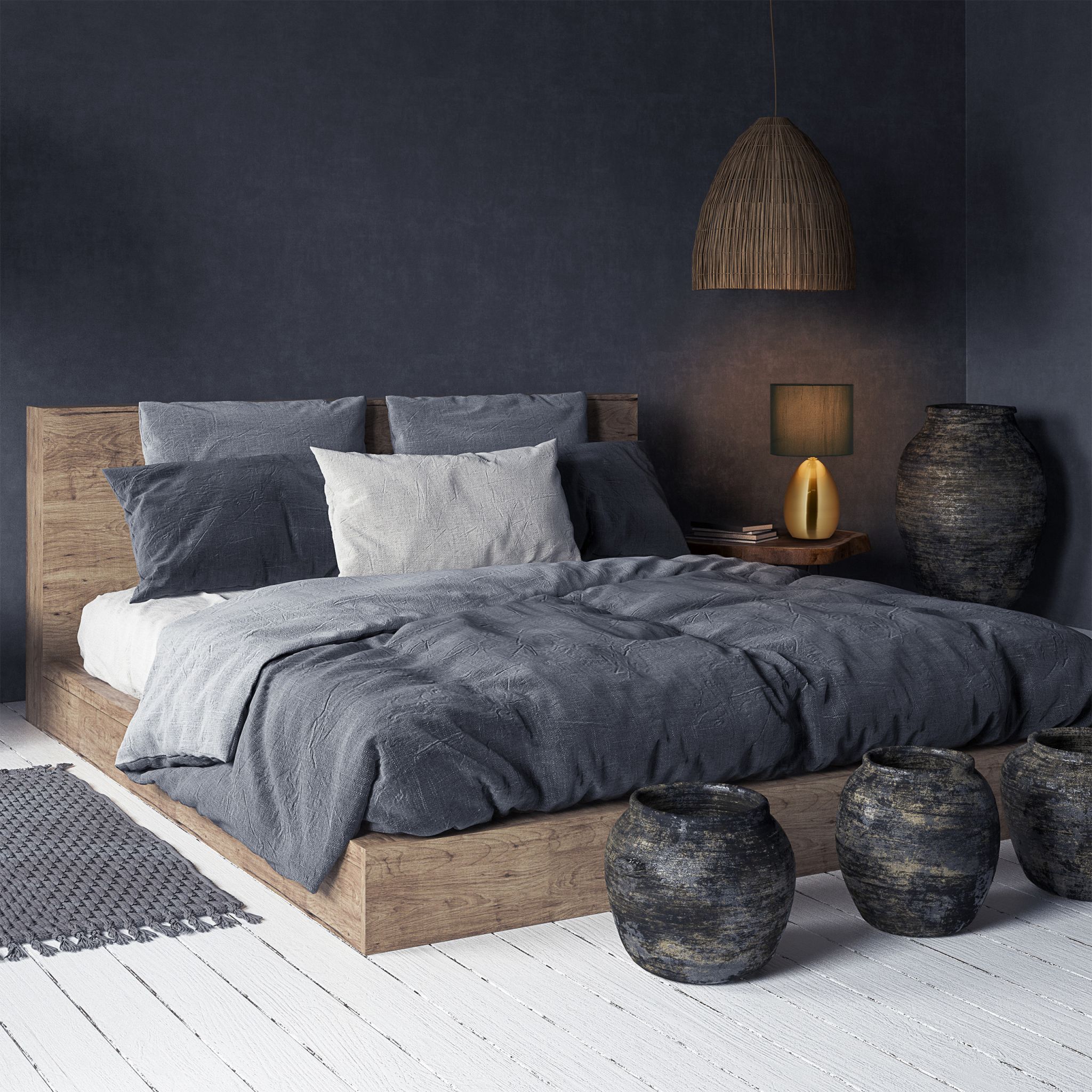 Touch Nachttischlampe gold Dunkelgrün-Gold von Relaxdays