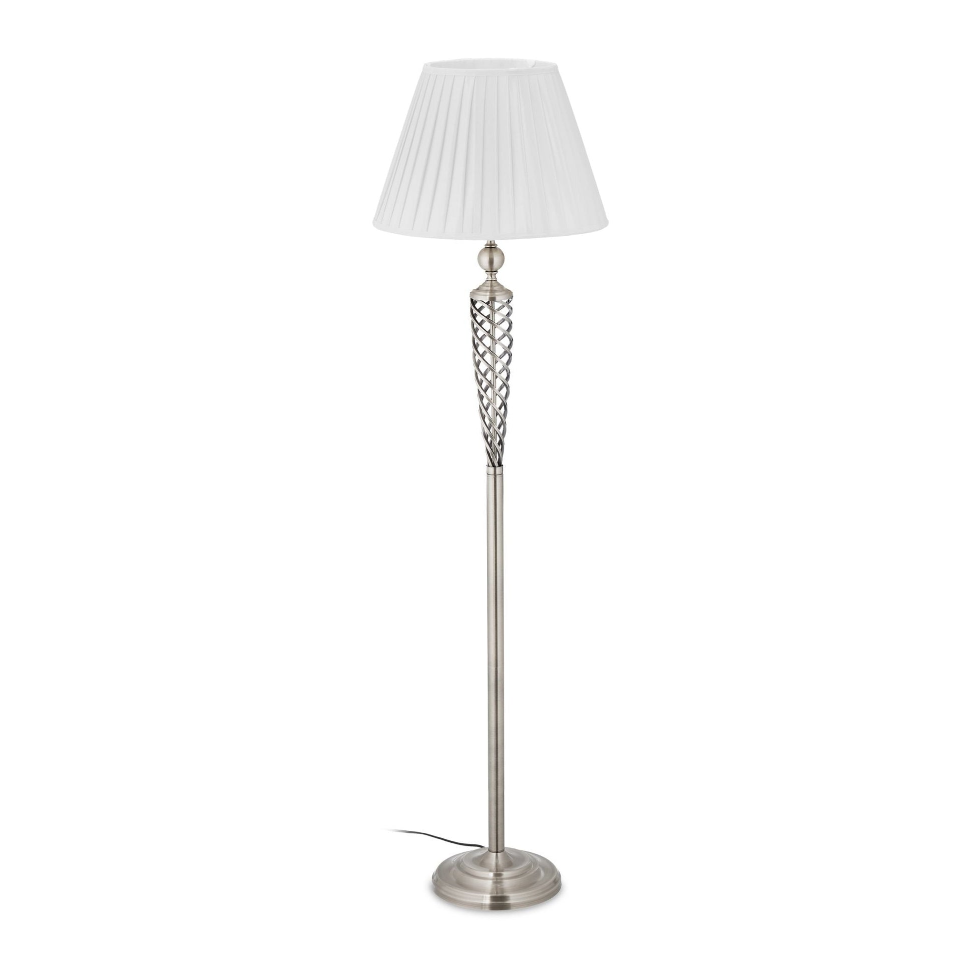 Stehlampe antik Weiss-Silber von Relaxdays