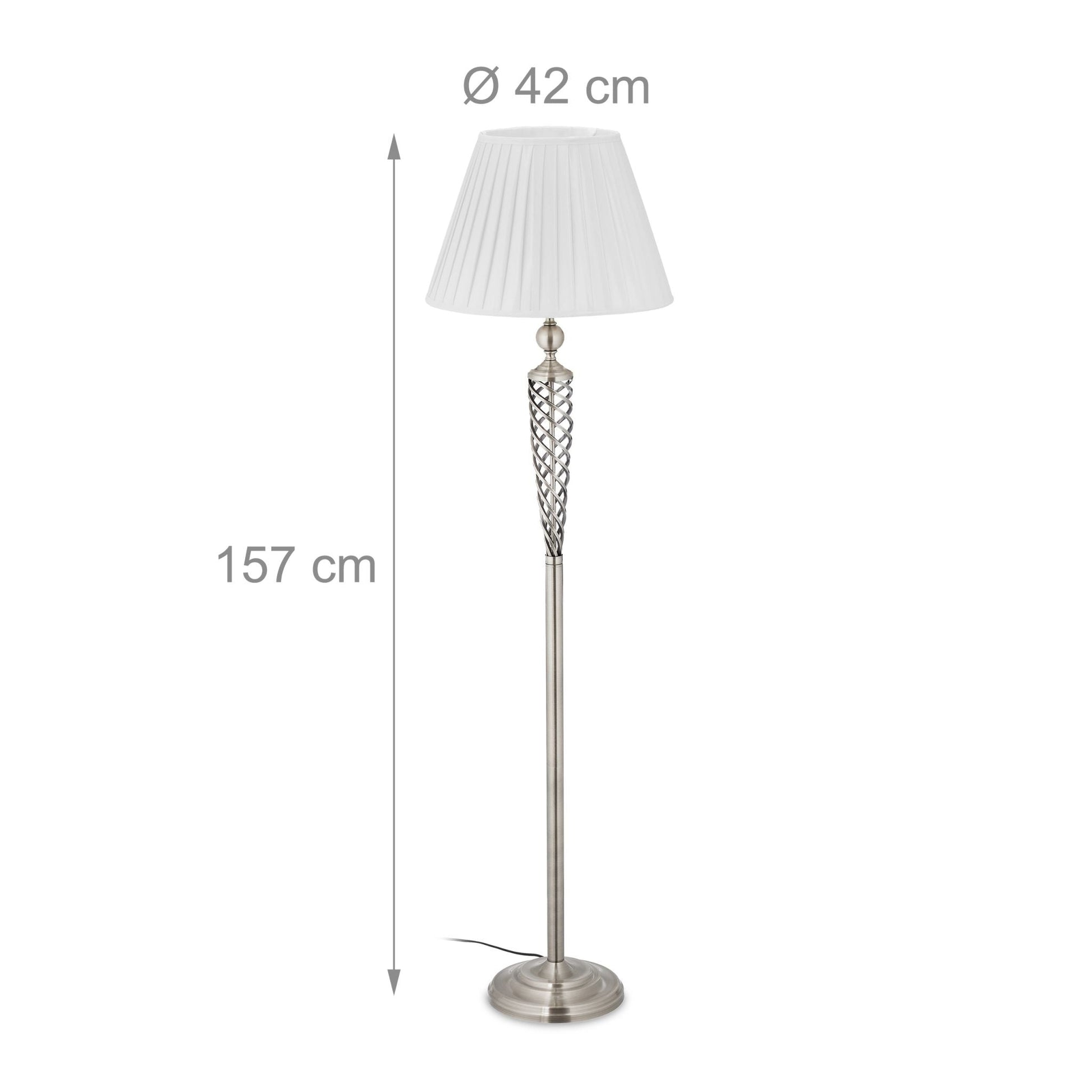 Stehlampe antik Weiss-Silber von Relaxdays